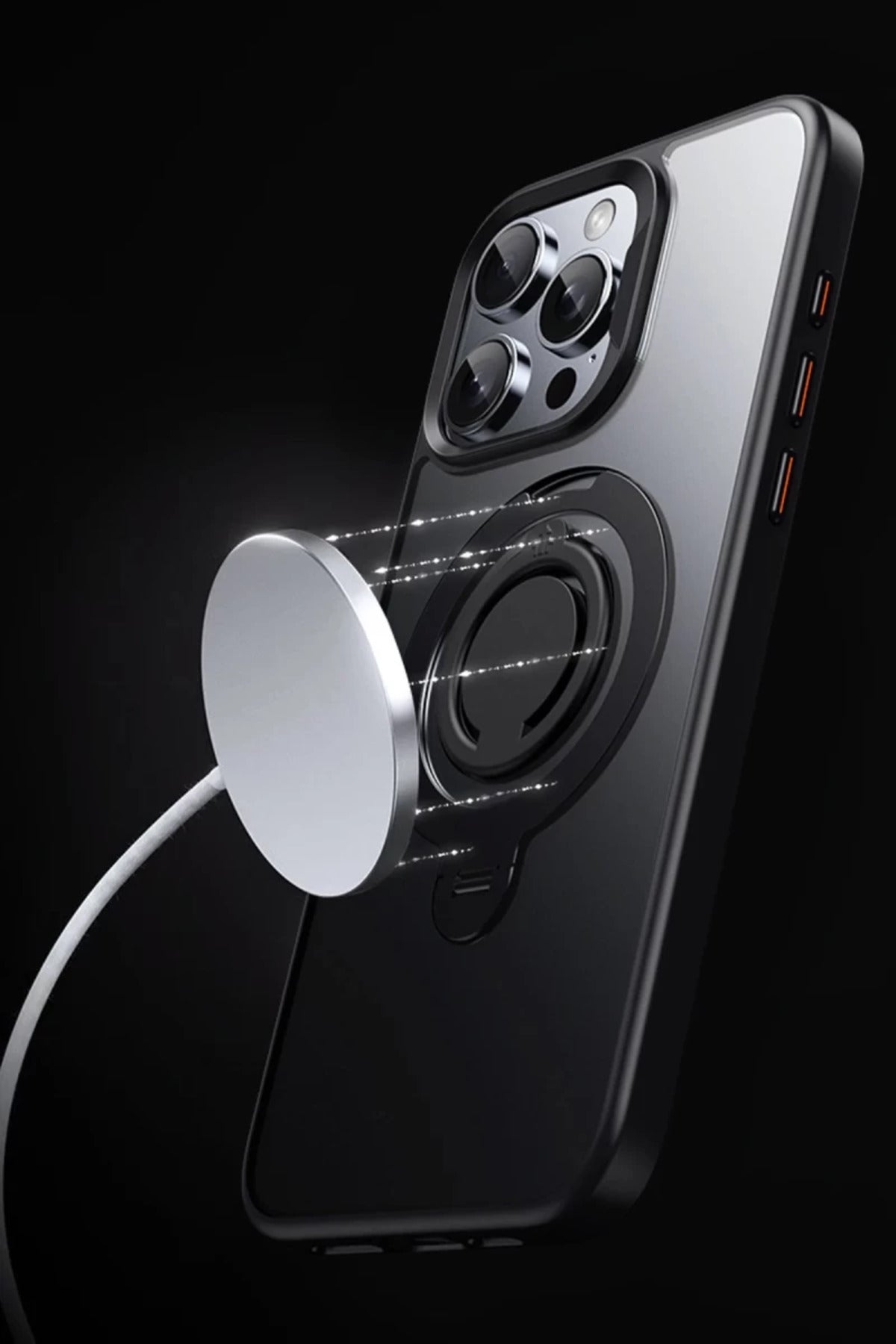 Joko Apple iPhone 16 Plus Uyumlu Avatar 360 Dönen Magsafe Kapak - Siyah