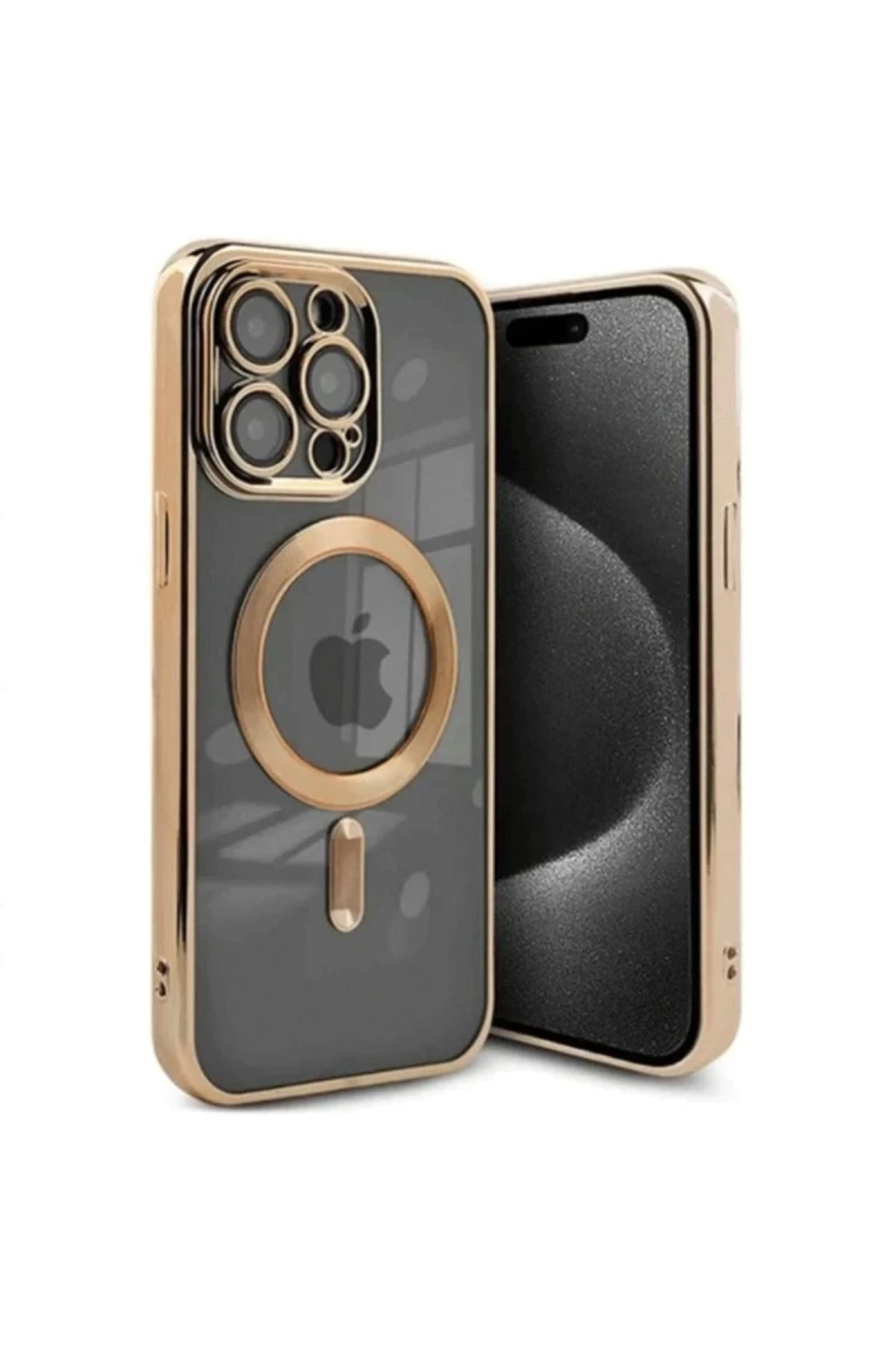 Apple iPhone 15 Pro Uyumlu Kılıf Kross Magneticsafe Kapak - Gold