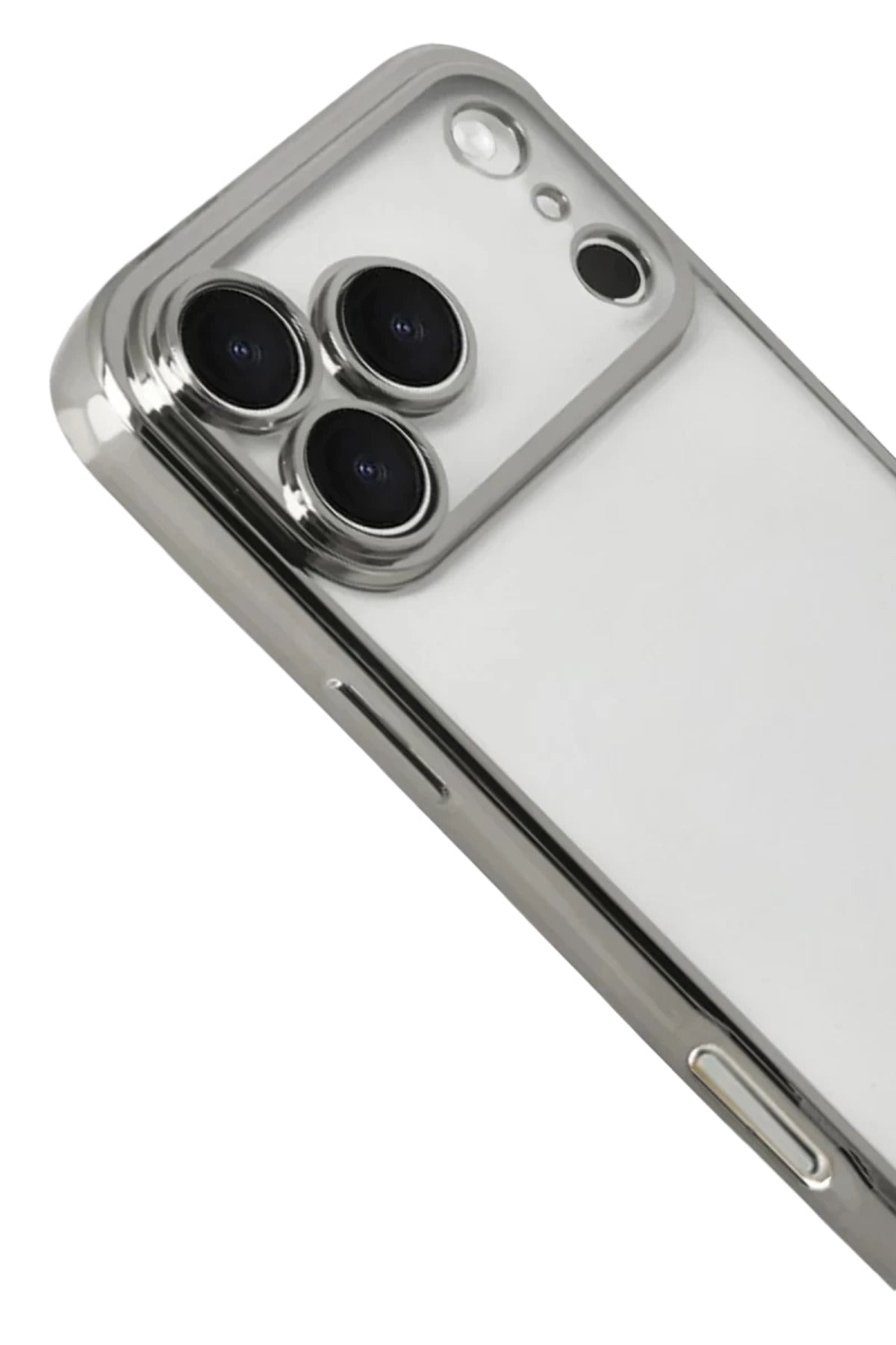Apple iPhone 17 Pro Uyumlu Lensli Silikon - Gümüş