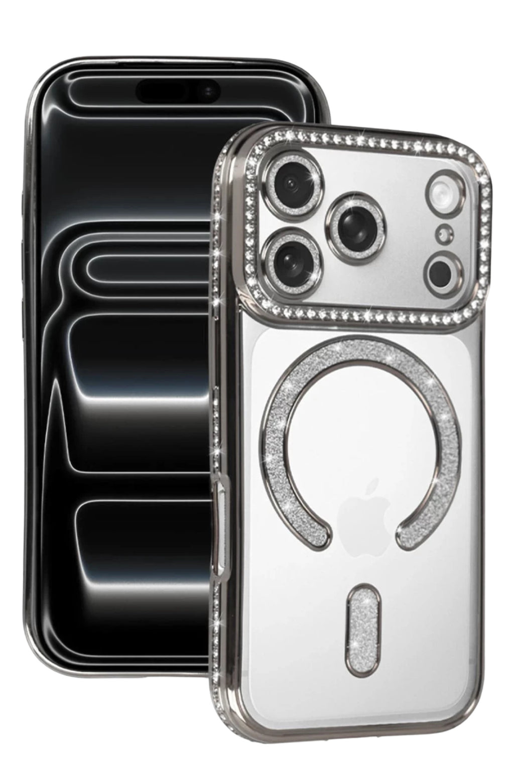 Apple iPhone 17 Pro Uyumlu Joke Simli Magneticsafe Kılıf - Gümüş