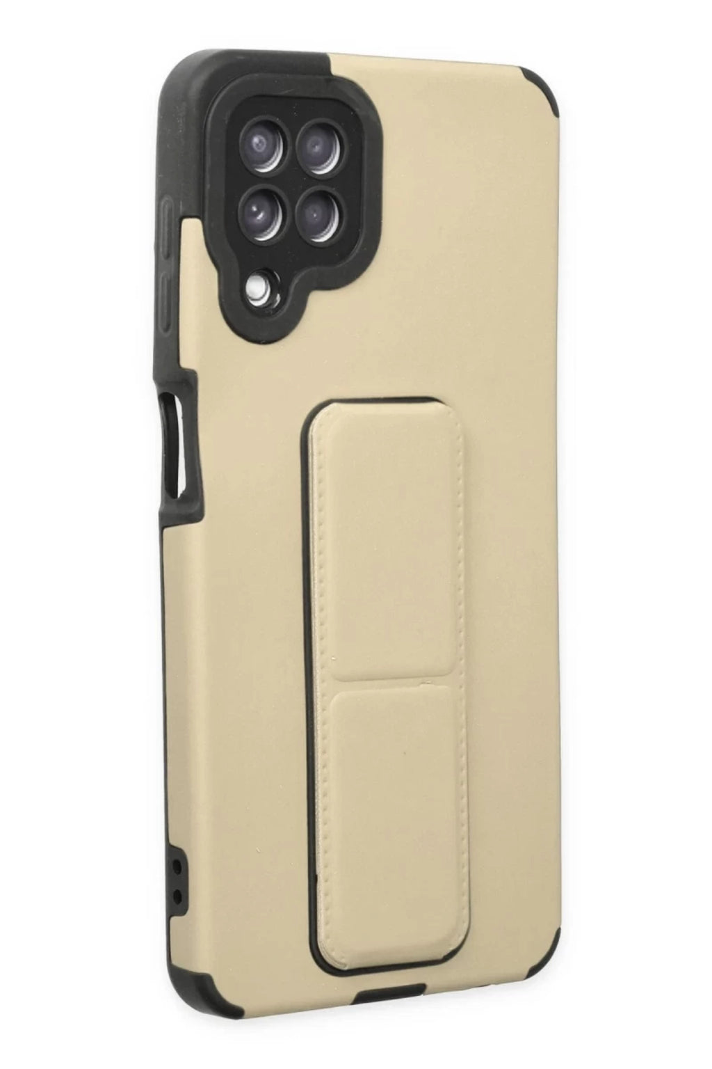 Samsung Galaxy A22 Uyumlu Kılıf Mega Standlı Silikon - Gold