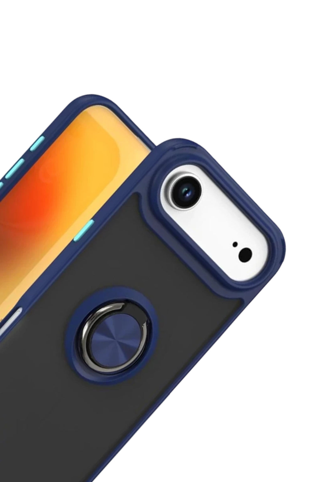 Apple iPhone 17 Air Uyumlu Montreal Yüzüklü Silikon Kapak - Lacivert