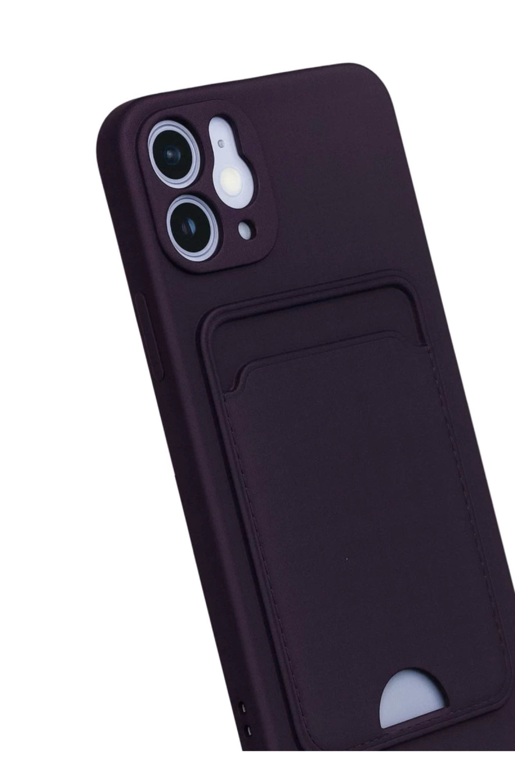 Apple iPhone 12 Uyumlu Kılıf Kelvin Kartvizitli Silikon - Derin Mor