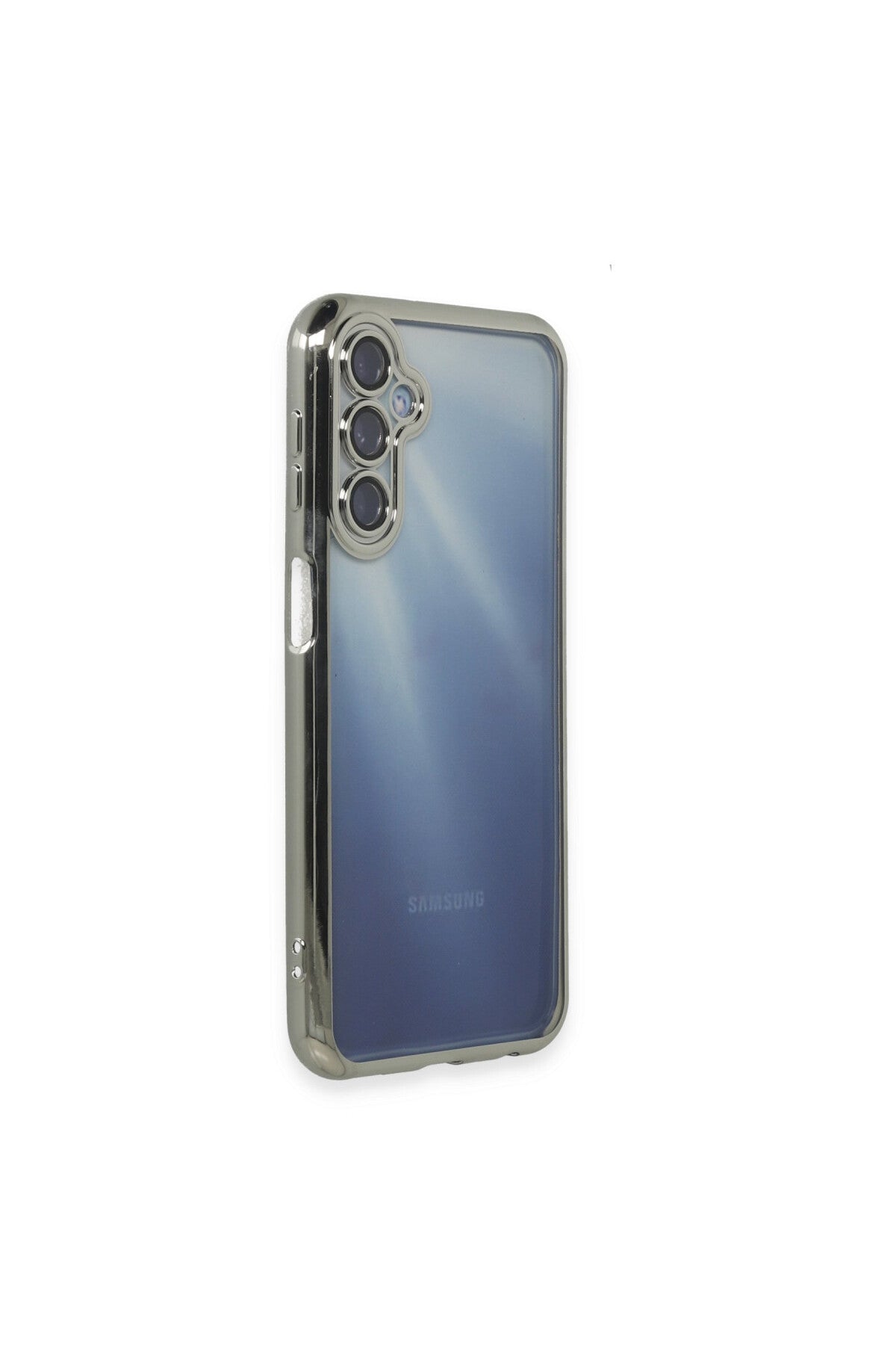 Samsung Galaxy A55 5G Uyumlu Kılıf Lensli Silikon - Gümüş