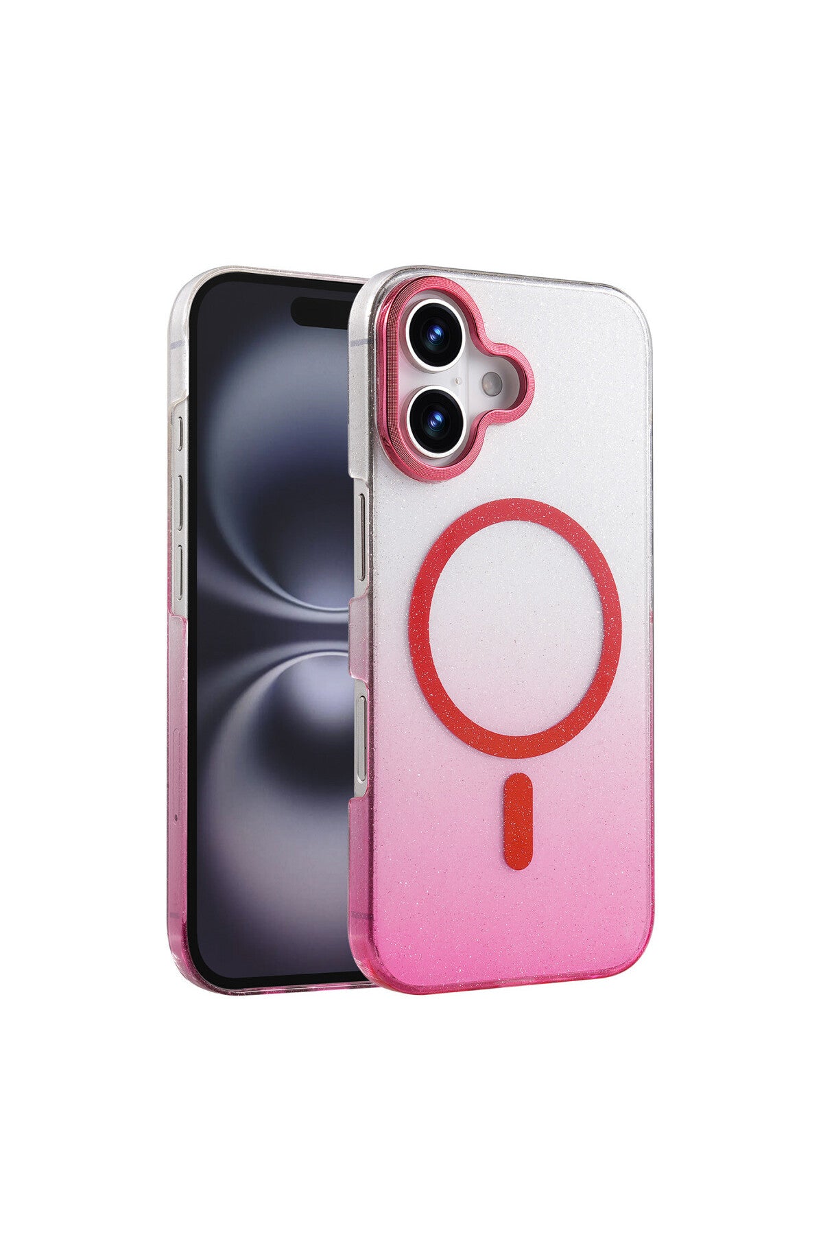 Apple iPhone 16 Uyumlu Glossy Magsafe Kapak - Pembe