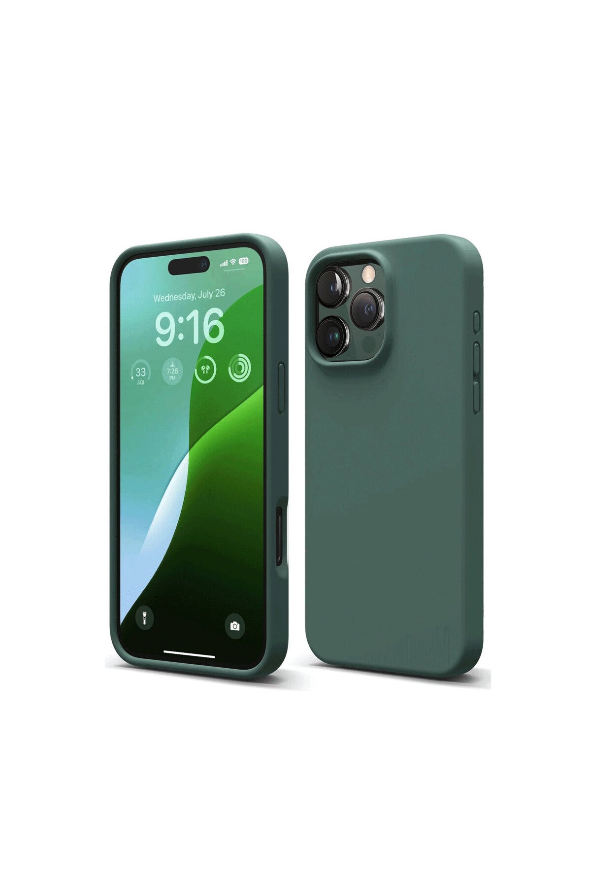 Apple iPhone 16 Pro Max Uyumlu Kılıf First Silikon - Koyu Yeşil
