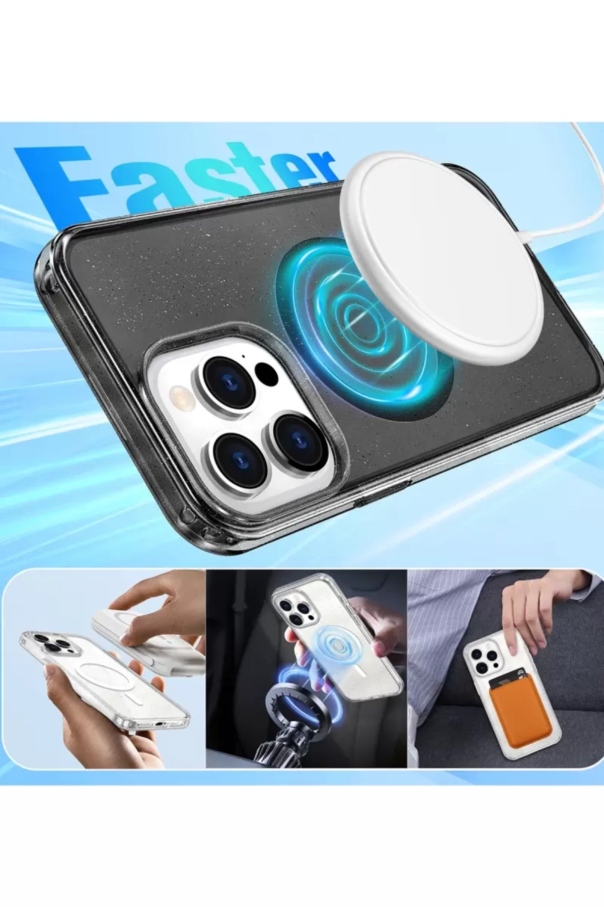 Joko Apple iPhone 15 Pro Max Uyumlu Star Magsafe Kapak - Şeffaf