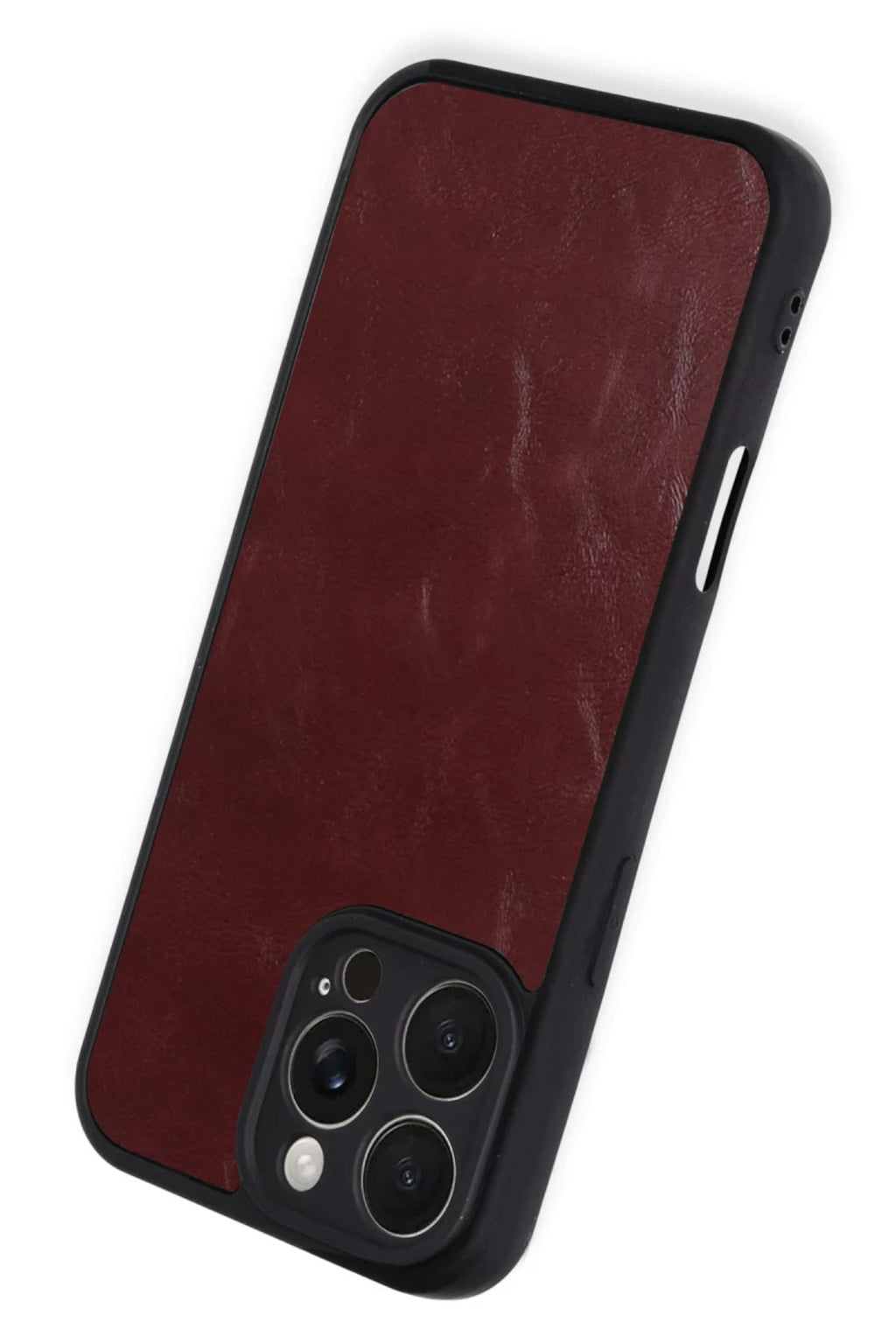 Apple iPhone 16 Pro Max Uyumlu Kılıf Aras Deri Kapak - Bordo