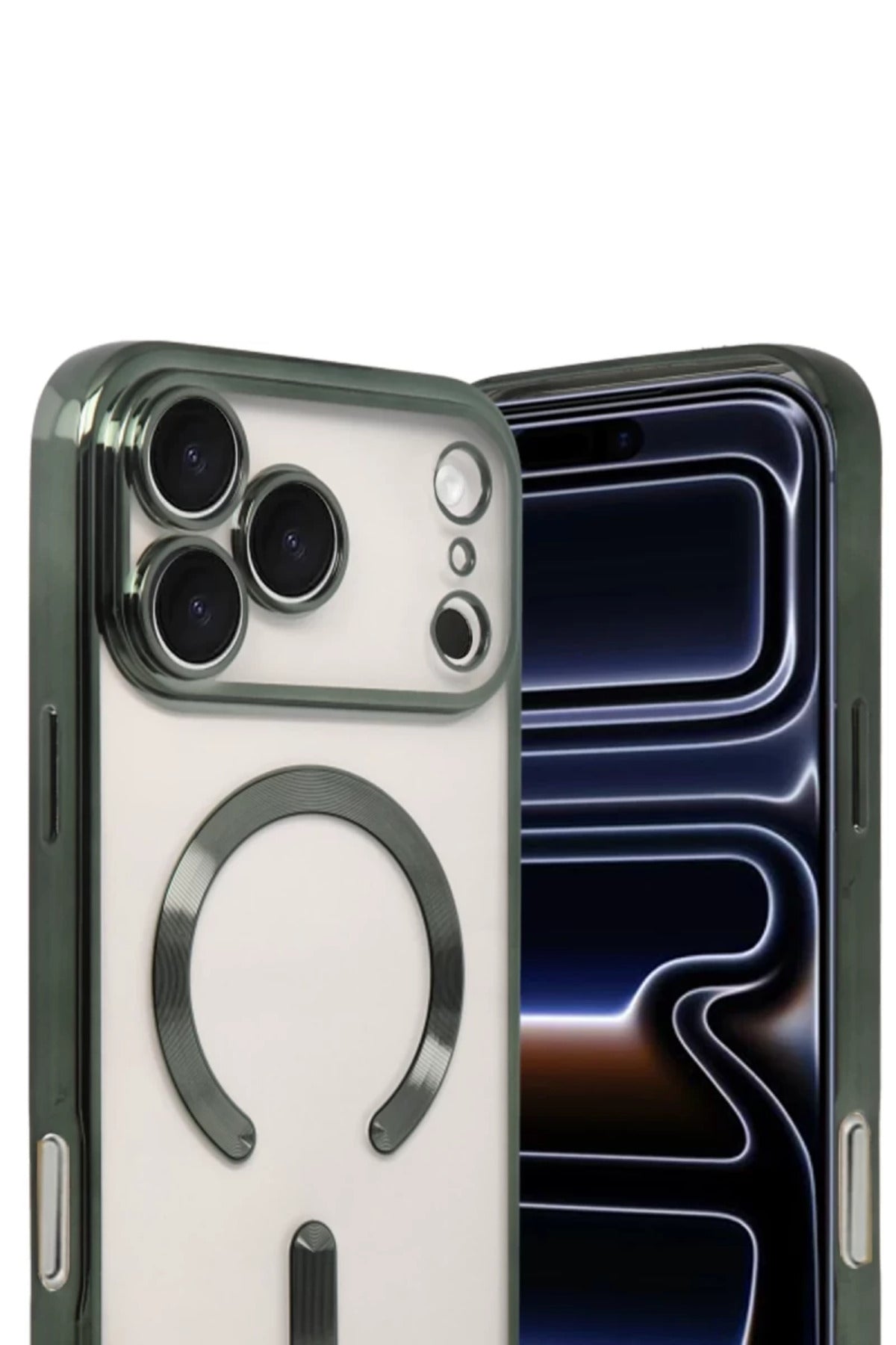 Apple iPhone 17 Pro Uyumlu Kross Magneticsafe Kapak - Koyu Yeşil