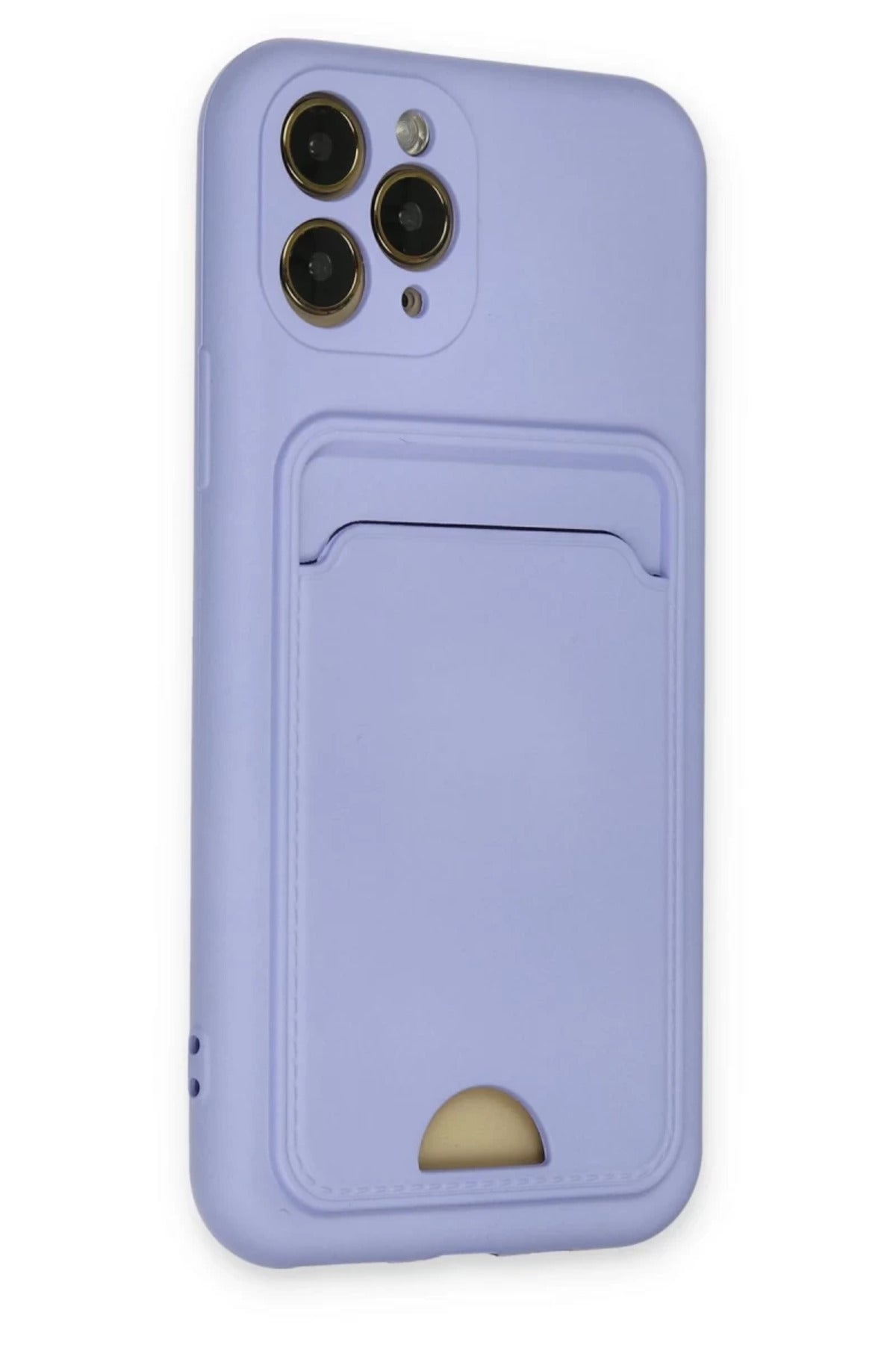 Apple iPhone 11 Pro Uyumlu Kılıf Kelvin Kartvizitli Silikon - Lila