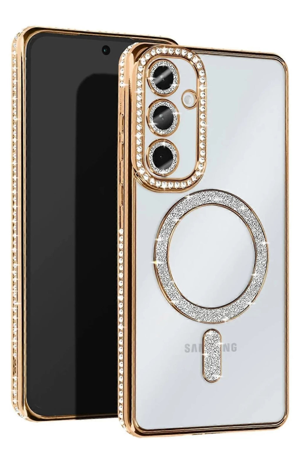 Samsung Galaxy S25 Uyumlu Edge Joke Simli Magneticsafe Kılıf - Gold