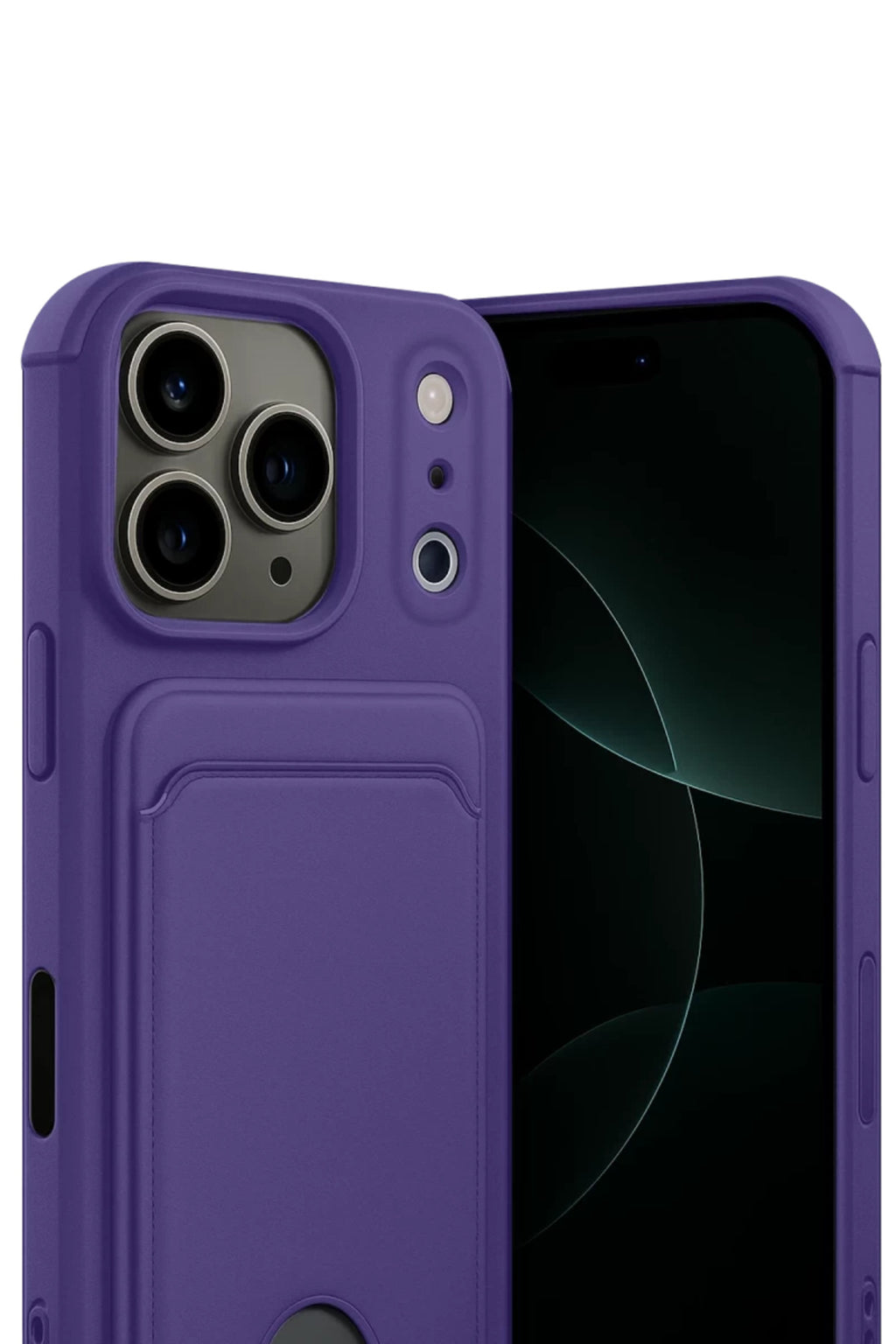 Apple iPhone 17 Pro Uyumlu Kelvin Kartvizitli Silikon - Derin Mor