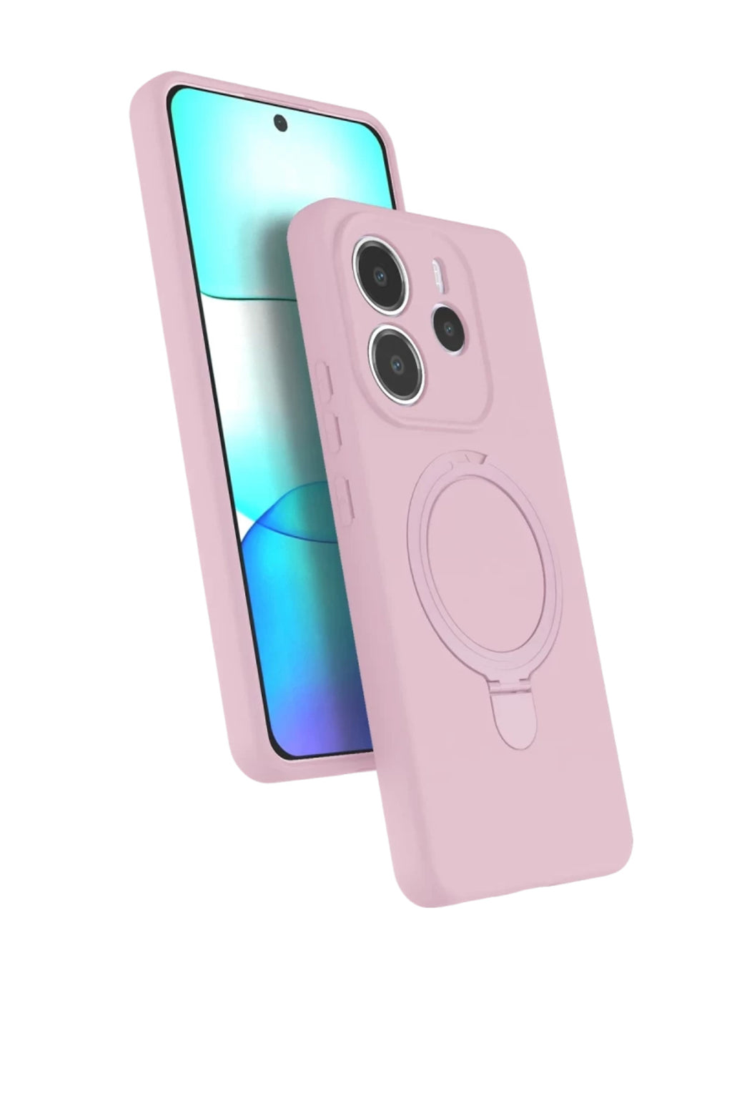 Xiaomi Redmi Note 14 4G Uyumlu Regal Magsafe Standlı Kapak - Açık Pembe