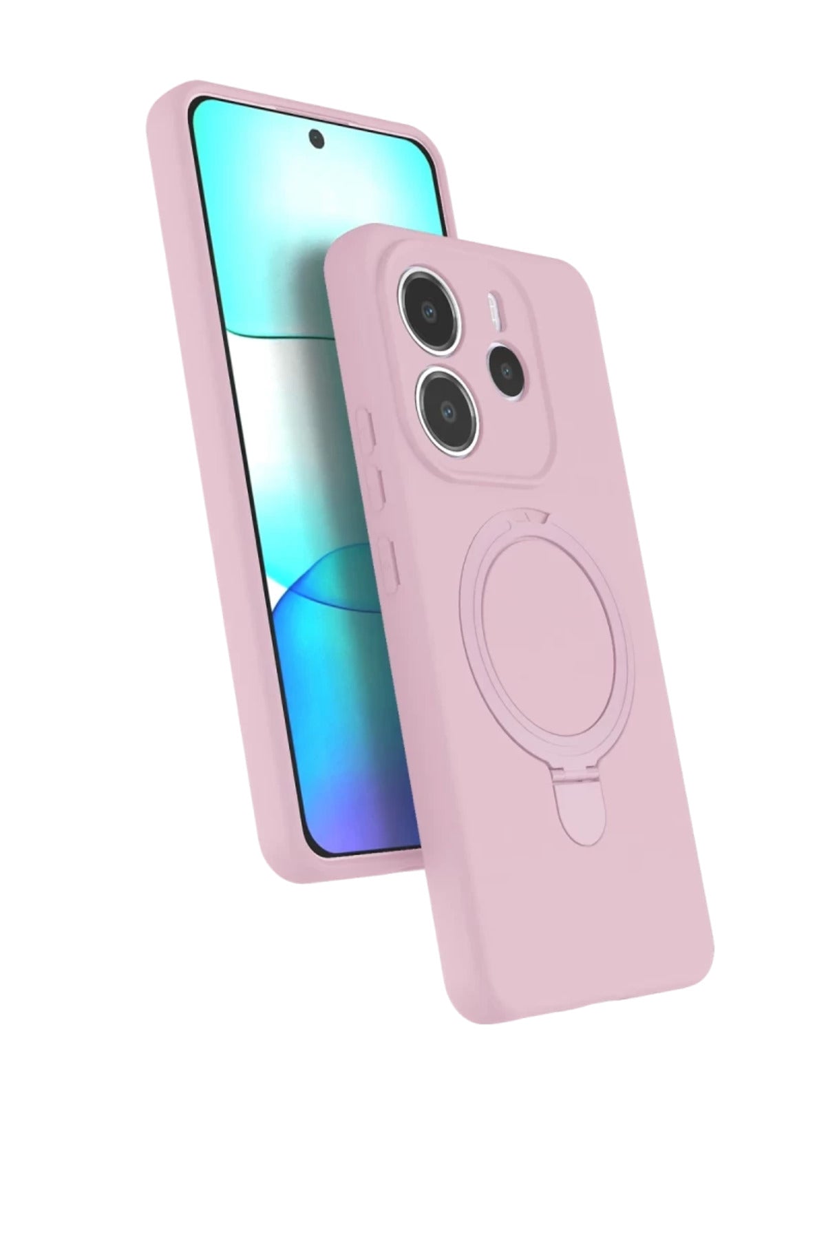 Xiaomi Redmi Note 14 4G Uyumlu Regal Magsafe Standlı Kapak - Açık Pembe