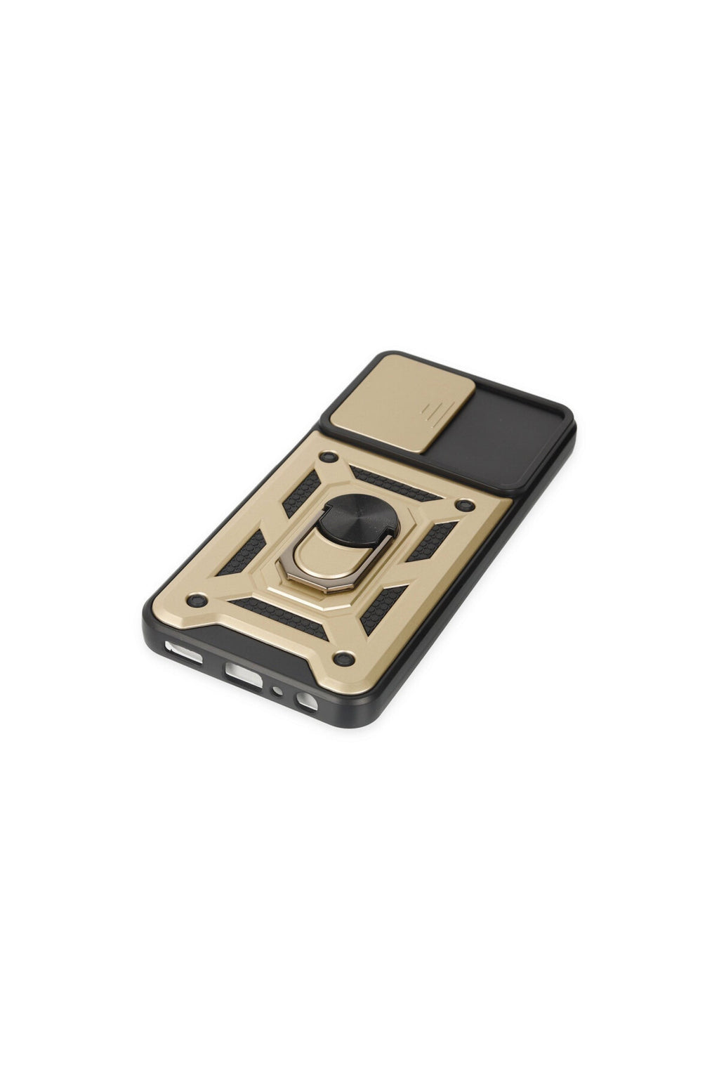 Samsung Galaxy A04S Uyumlu Kılıf Pars Lens Yüzüklü Silikon - Gold