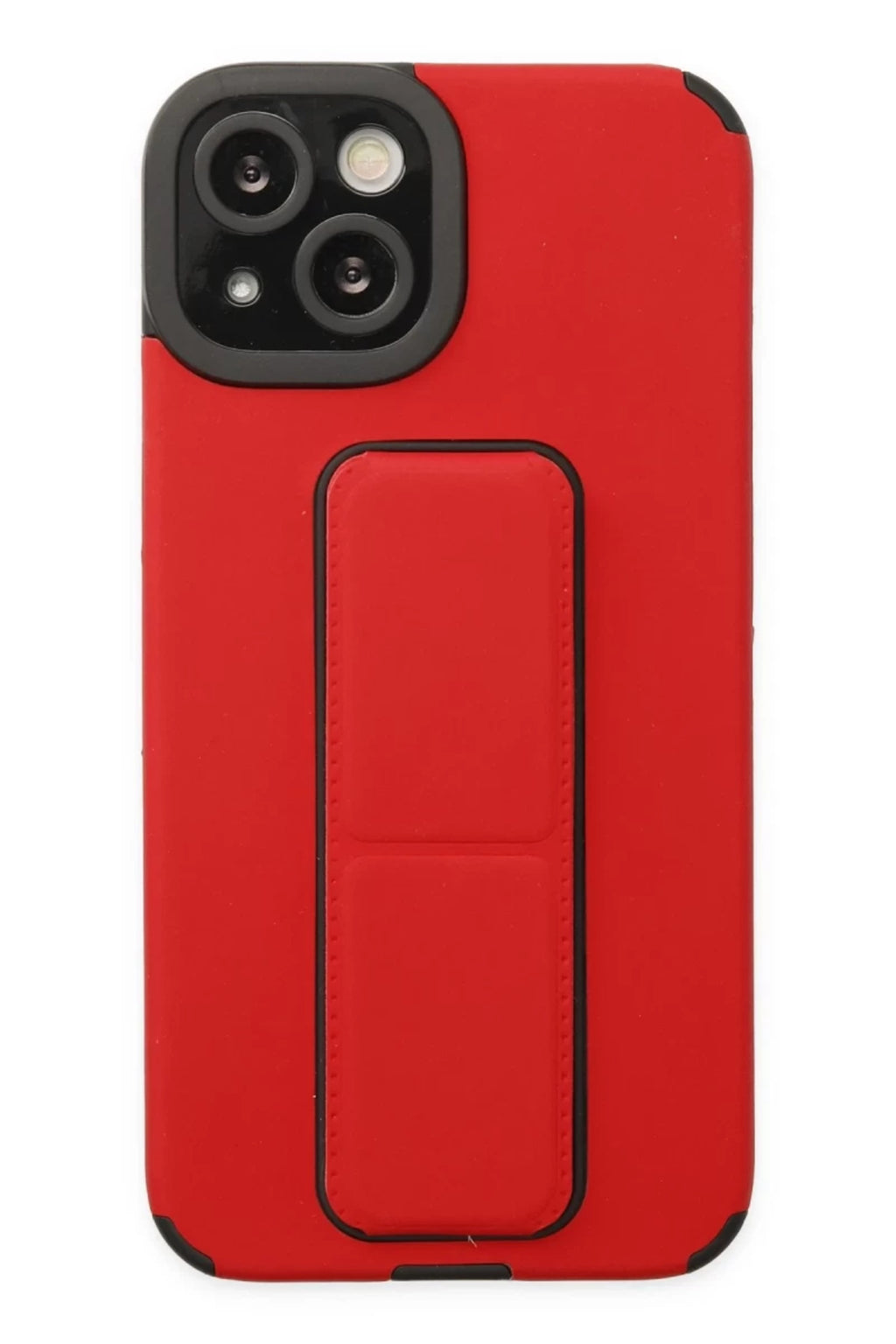 Apple iPhone 14 Plus Uyumlu Kılıf Mega Standlı Silikon - Kırmızı