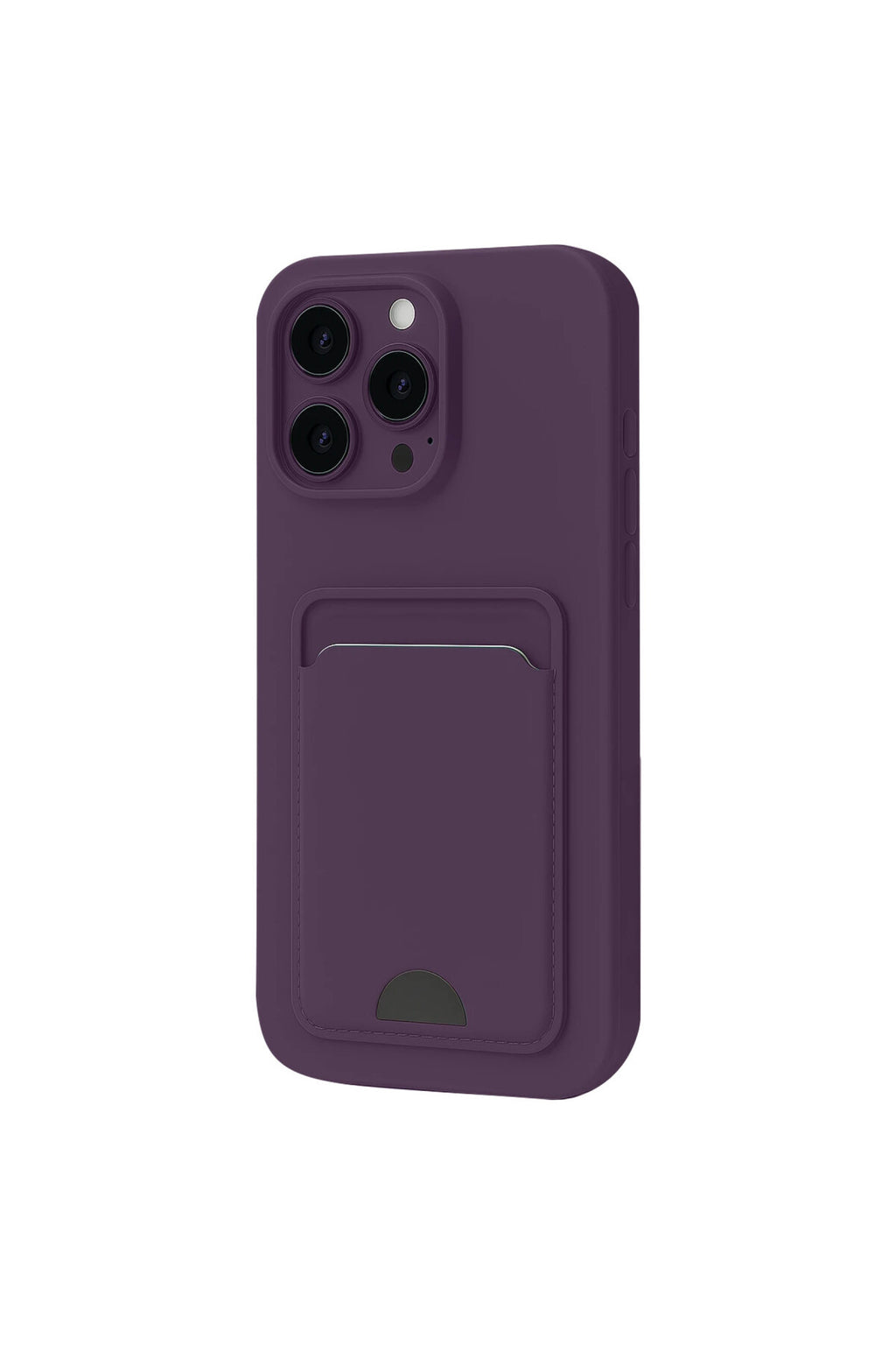 Apple iPhone 16 Pro Uyumlu Kılıf Kelvin Kartvizitli Silikon - Derin Mor