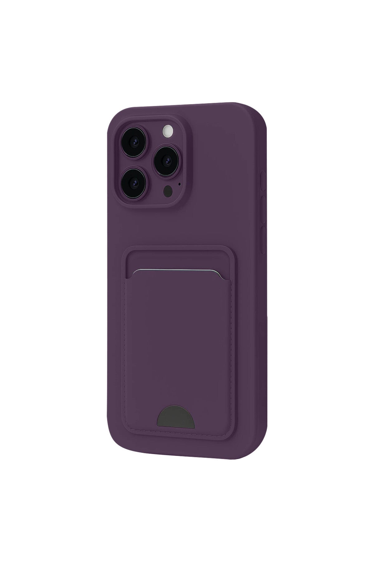 Apple iPhone 16 Pro Uyumlu Kılıf Kelvin Kartvizitli Silikon - Derin Mor