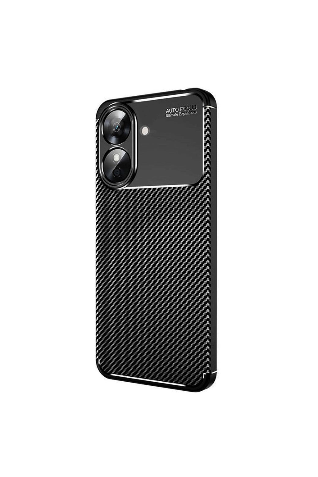 Realme Note 60 Uyumlu Kılıf Auto Focus Karbon Kapak - Siyah