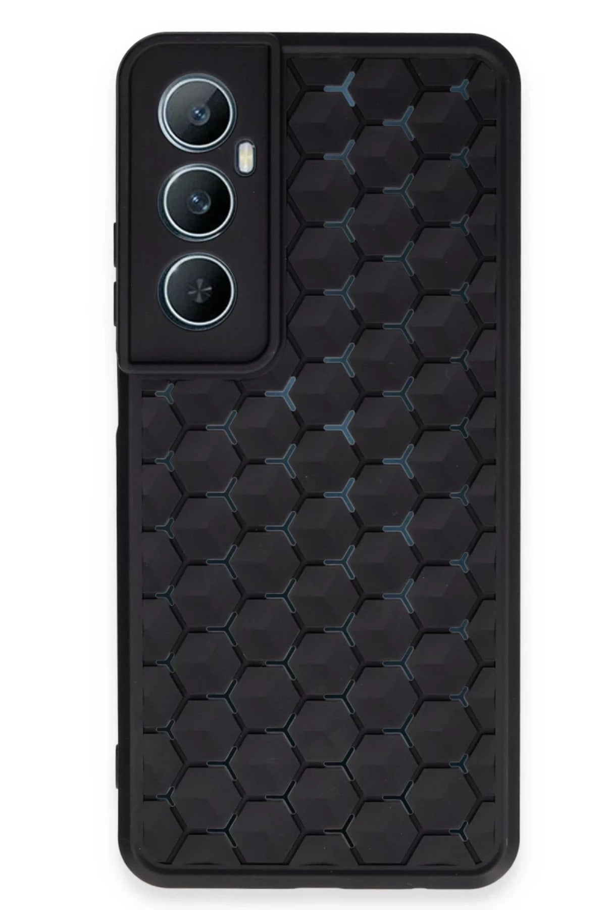 Realme C65 Uyumlu Kılıf Petek Silikon Kapak - Siyah