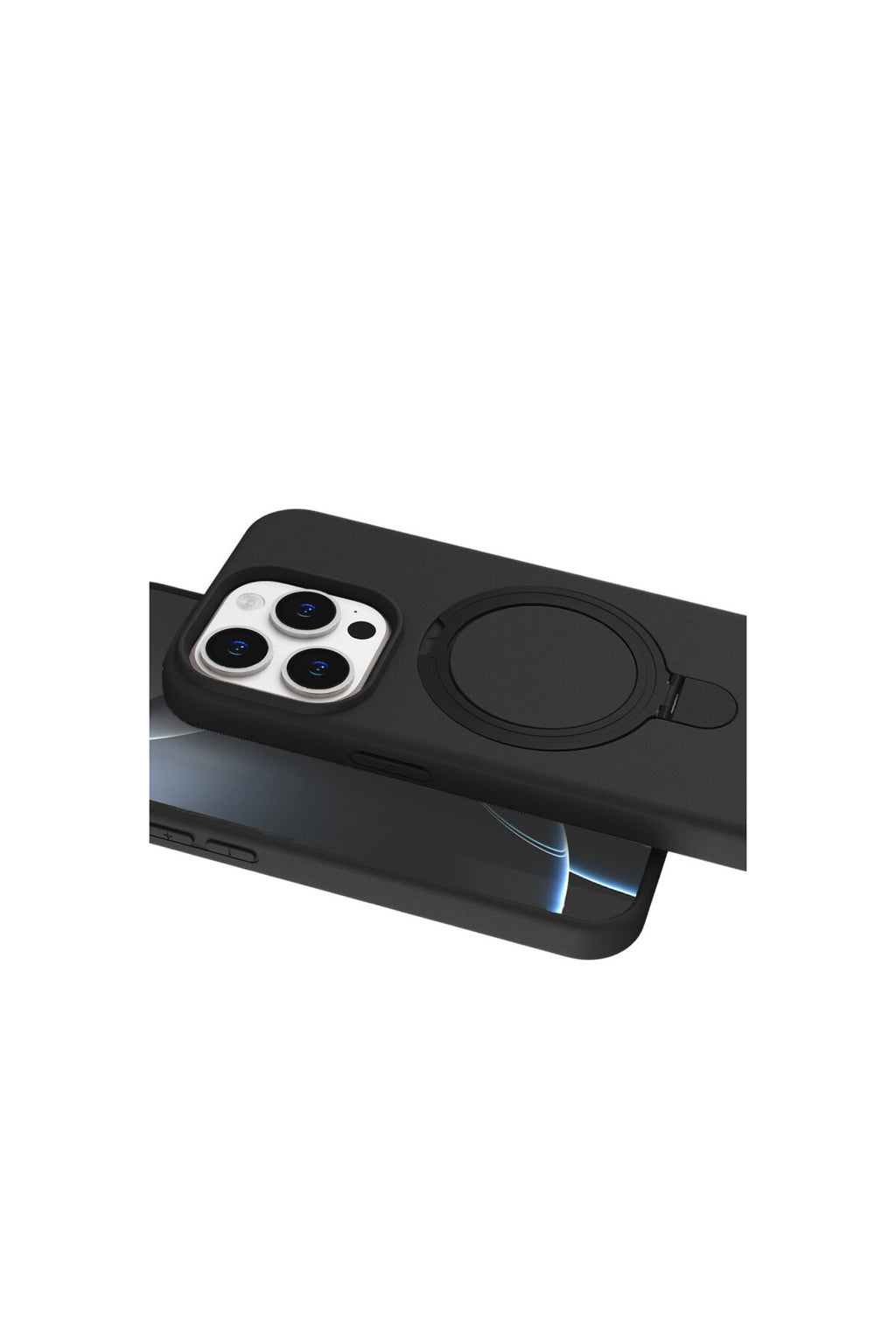Apple iPhone 15 Pro Max Uyumlu Regal Magsafe Standlı Kapak - Siyah