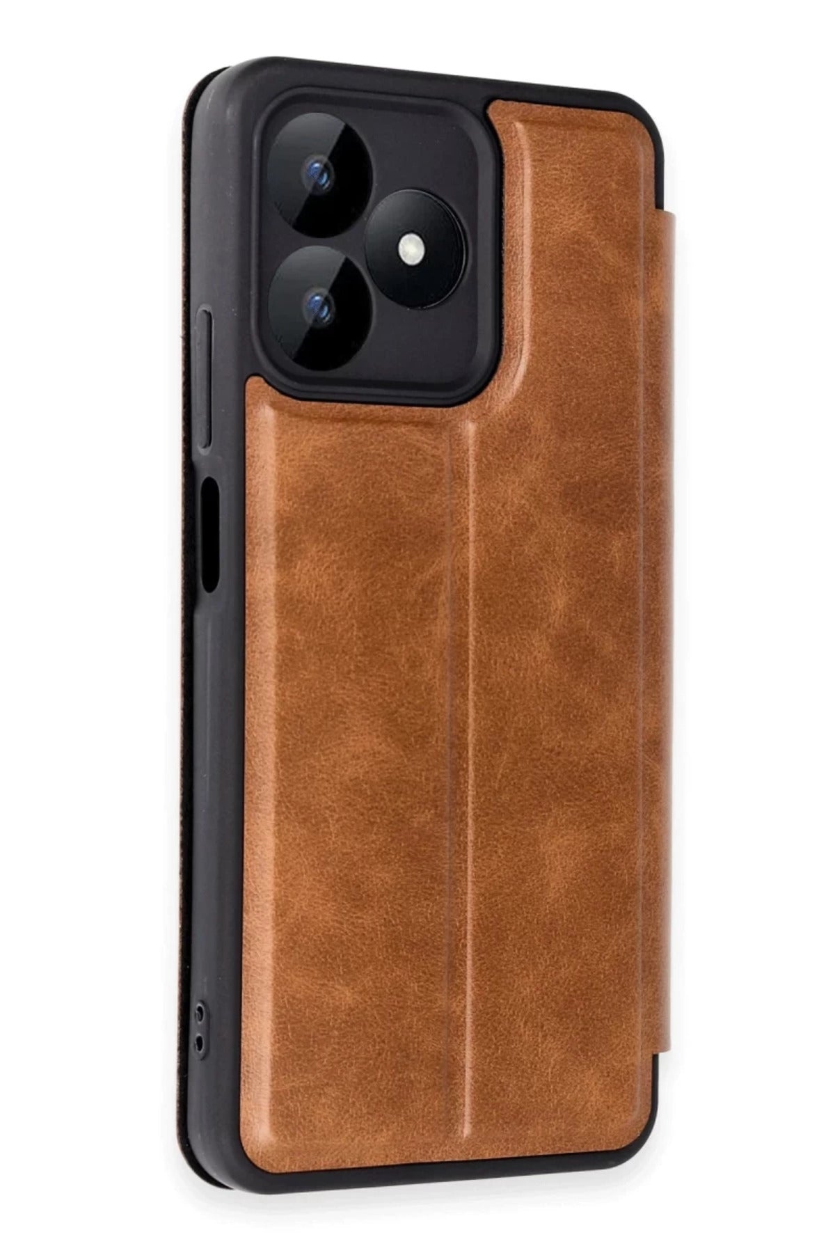 Realme Note 50 4G Uyumlu Kılıf Flip Cover - Taba
