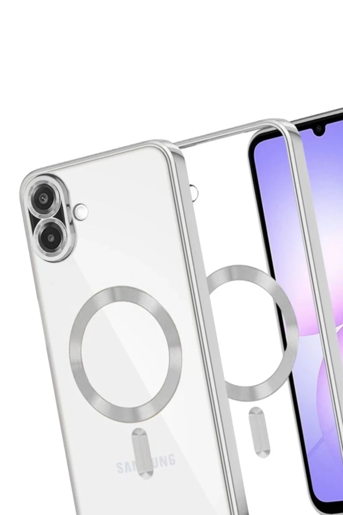 Samsung Galaxy A07 4G Uyumlu Kross Magneticsafe Kapak - Gümüş
