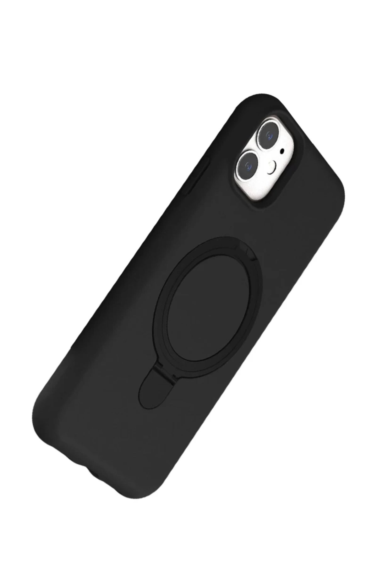 Apple iPhone 11 Uyumlu Regal Magsafe Standlı Kapak - Siyah