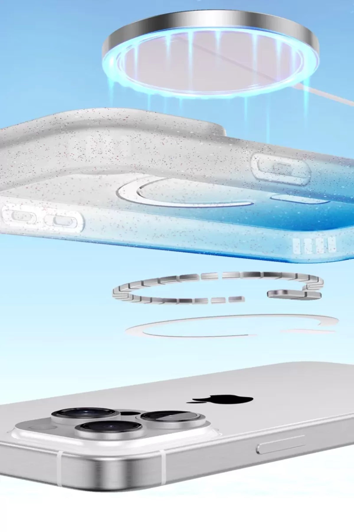 Apple iPhone 11 Uyumlu Pummel Shiny Magsafe Kapak - Mavi