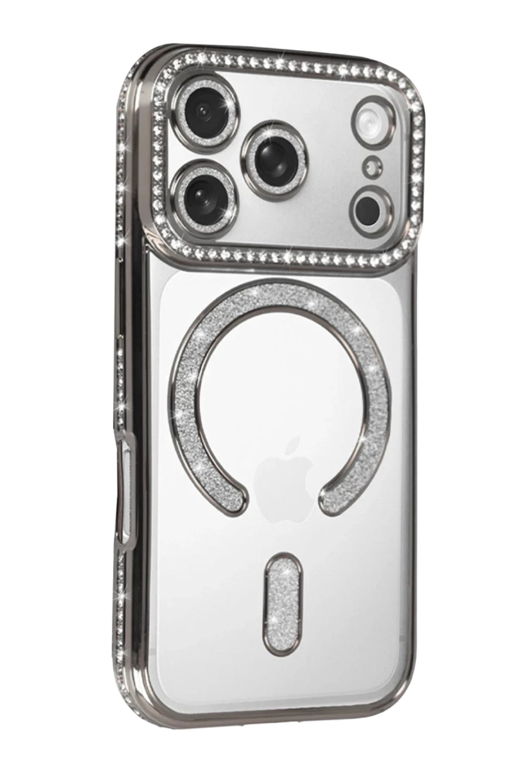 Apple iPhone 17 Pro Uyumlu Joke Simli Magneticsafe Kılıf - Gümüş