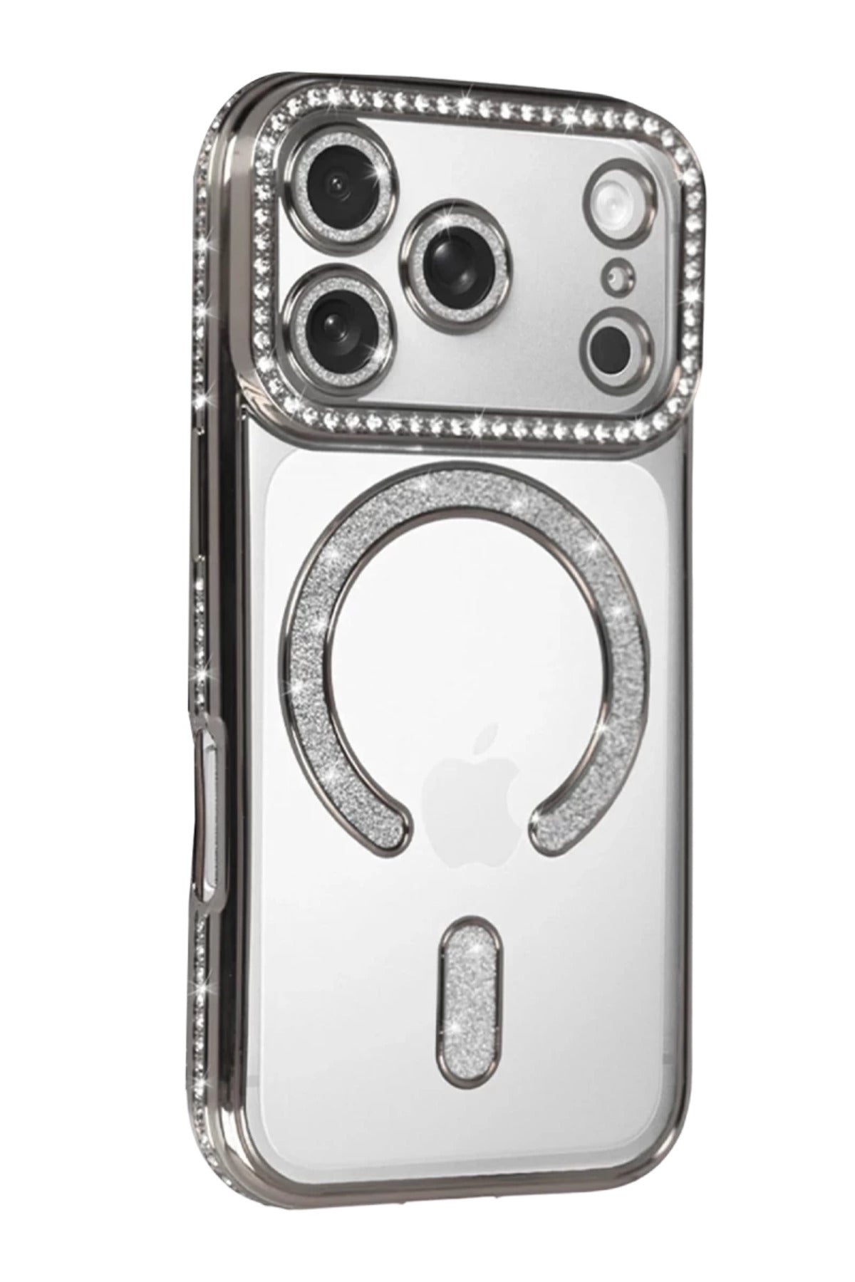 Apple iPhone 17 Pro Uyumlu Joke Simli Magneticsafe Kılıf - Gümüş