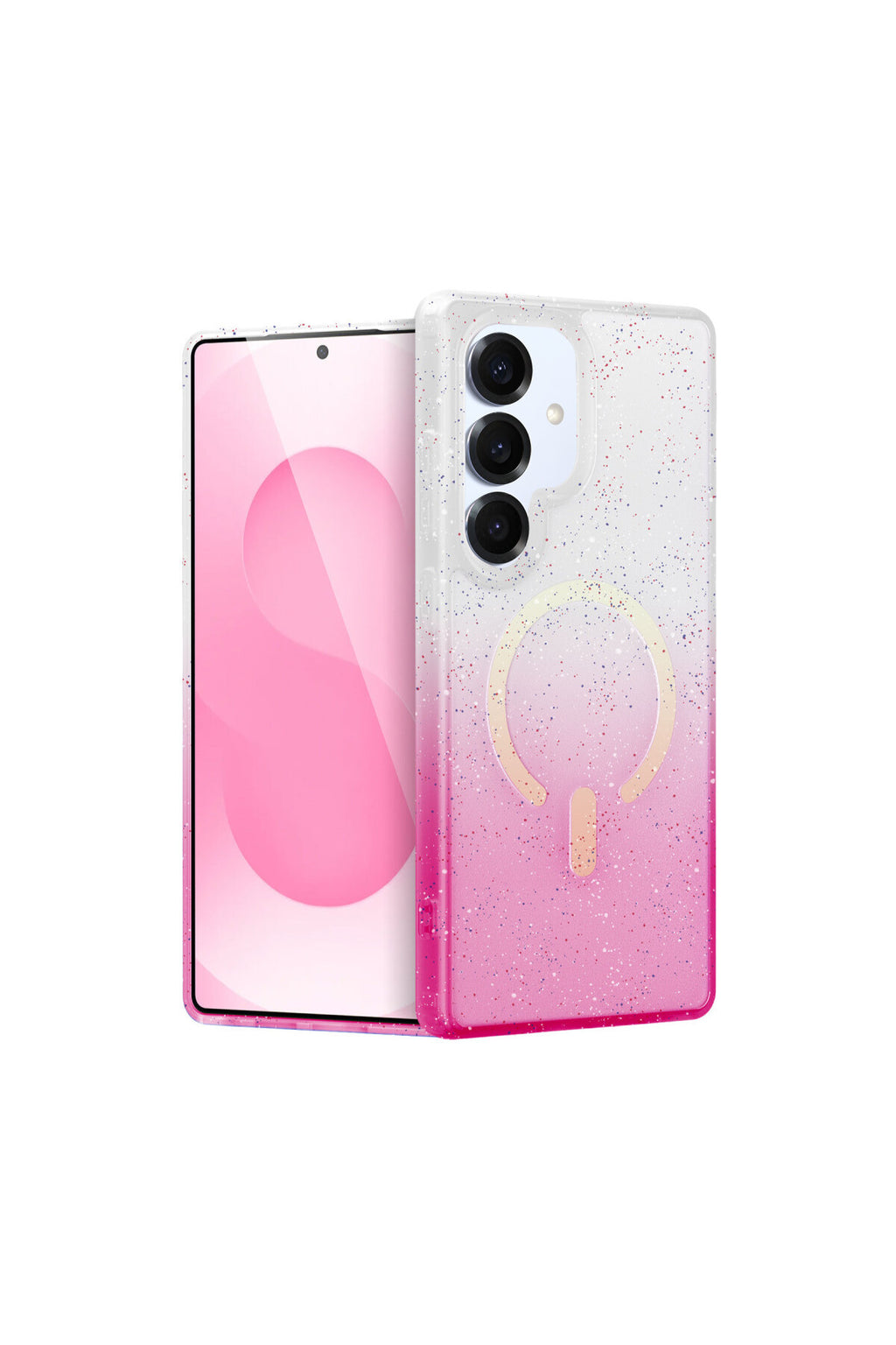 Samsung Galaxy S25 Plus Uyumlu Pummel Shiny Magsafe Kapak - Pembe