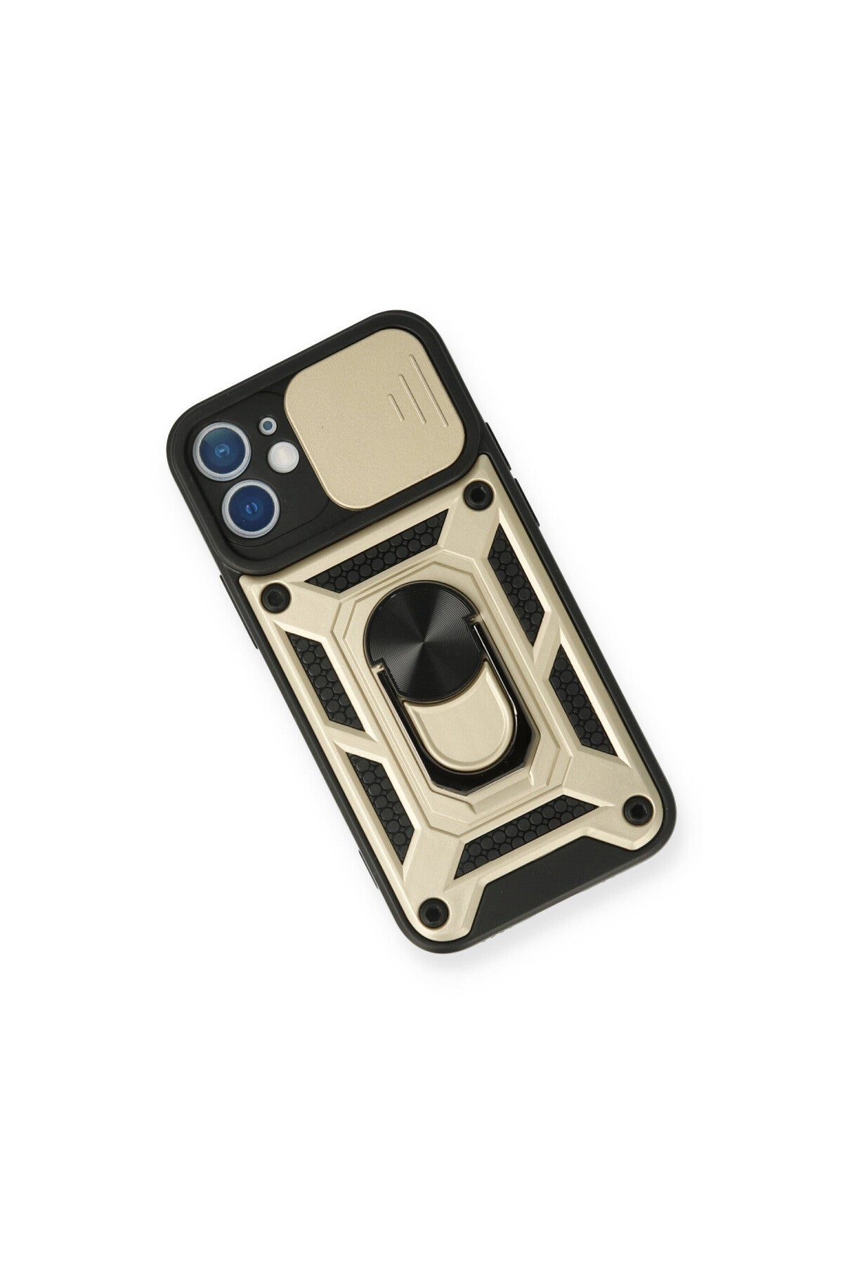 Apple iPhone 11 Uyumlu Kılıf Pars Lens Yüzüklü Silikon - Gold
