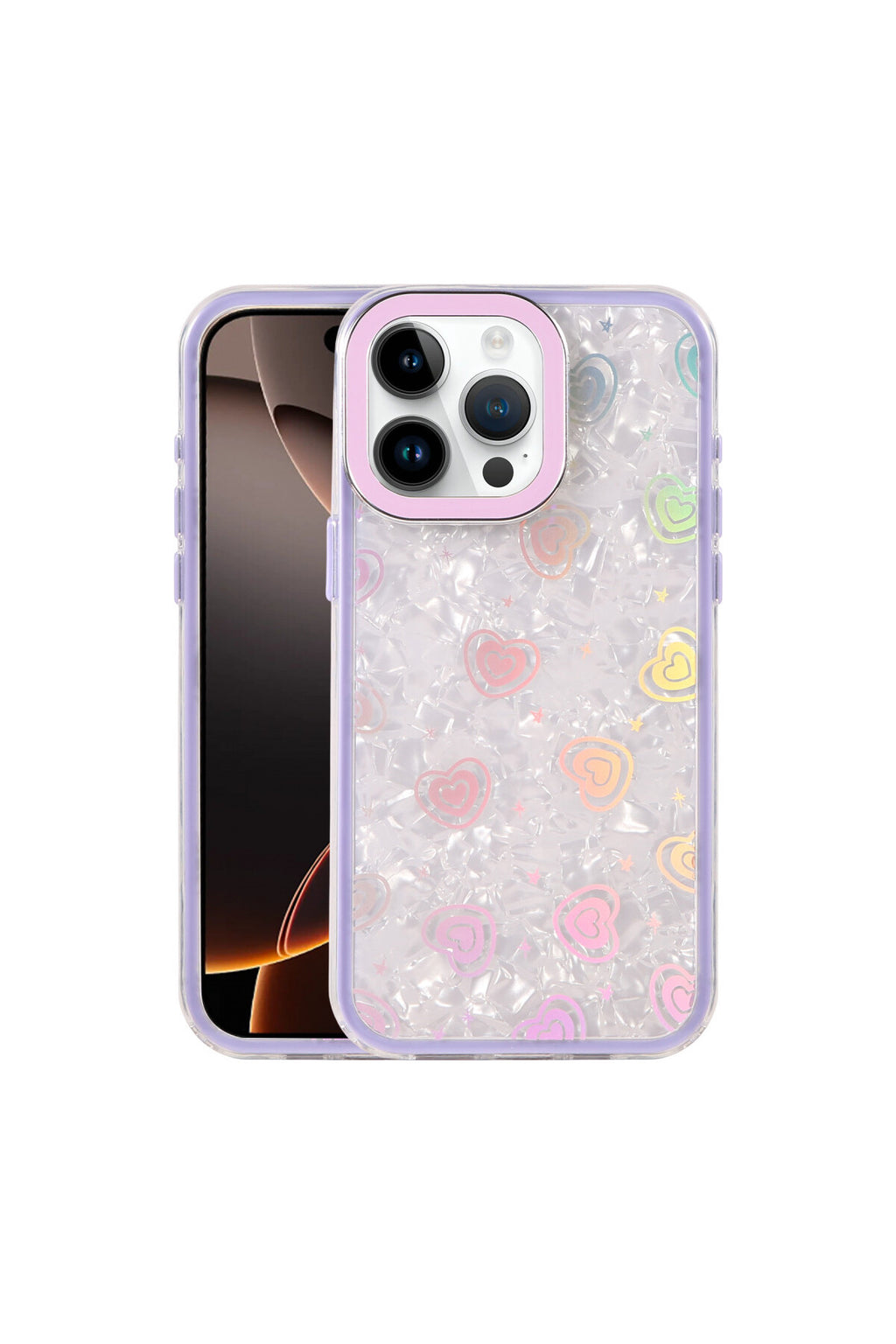 Apple iPhone 15 Pro Uyumlu Lumi Desenli Kapak - Mor