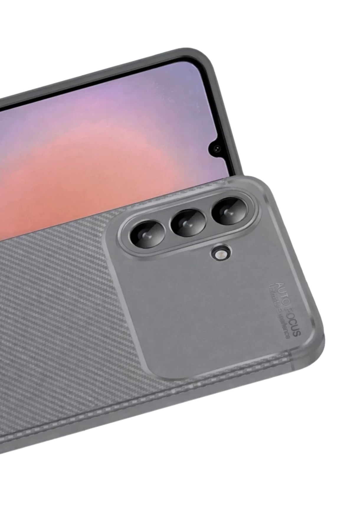 Samsung Galaxy A36 Uyumlu Kılıf Auto Focus Karbon Kapak - Gri