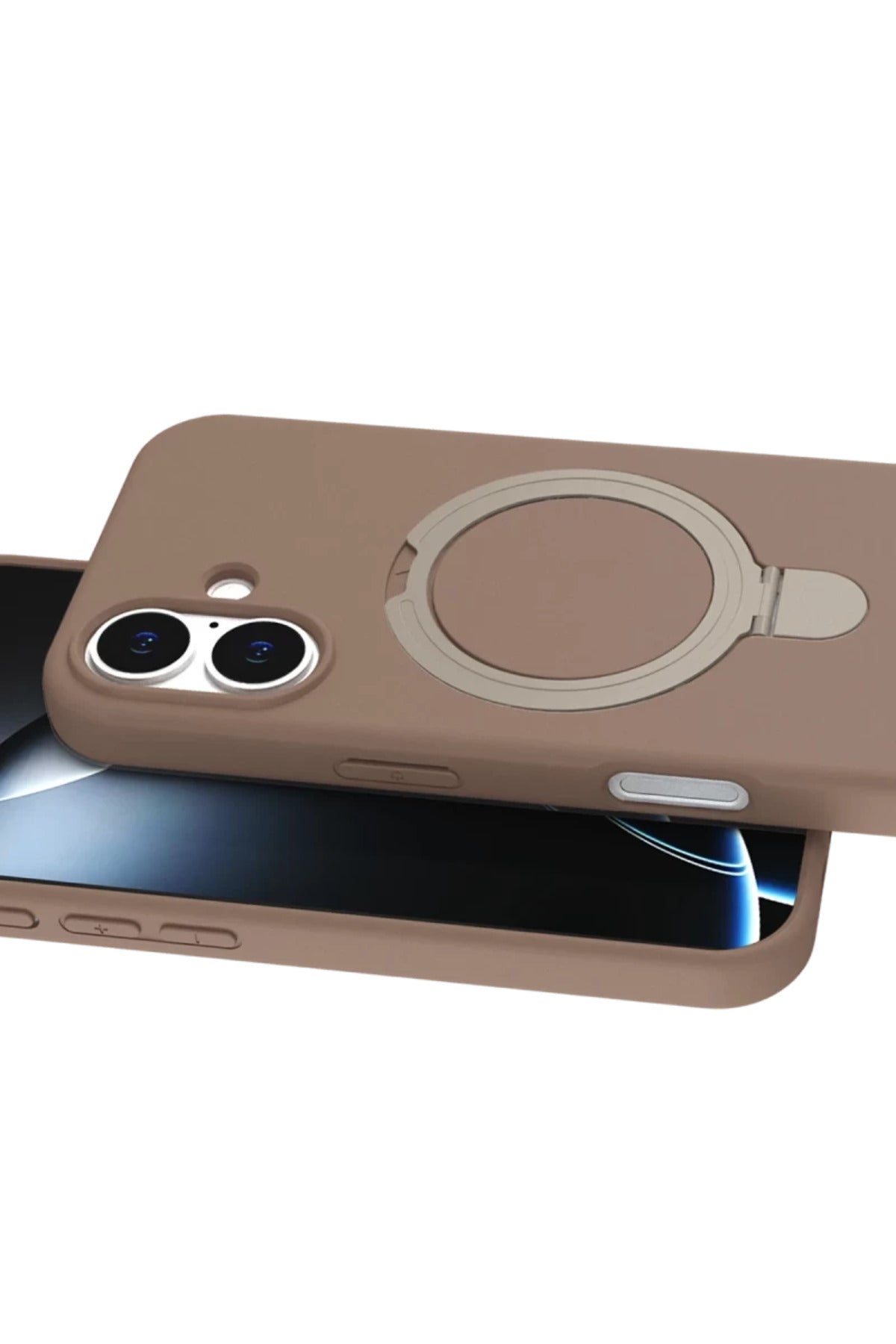 Apple iPhone 17 Uyumlu Regal Magsafe Standlı Kapak - Çöl Titanyum