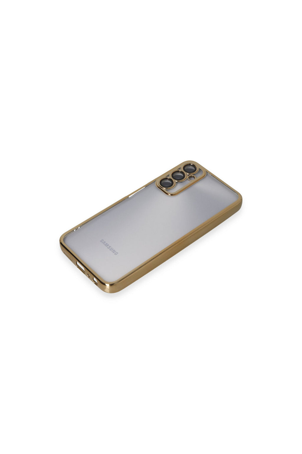 Samsung Galaxy A05S Uyumlu Kılıf Lensli Silikon - Gold