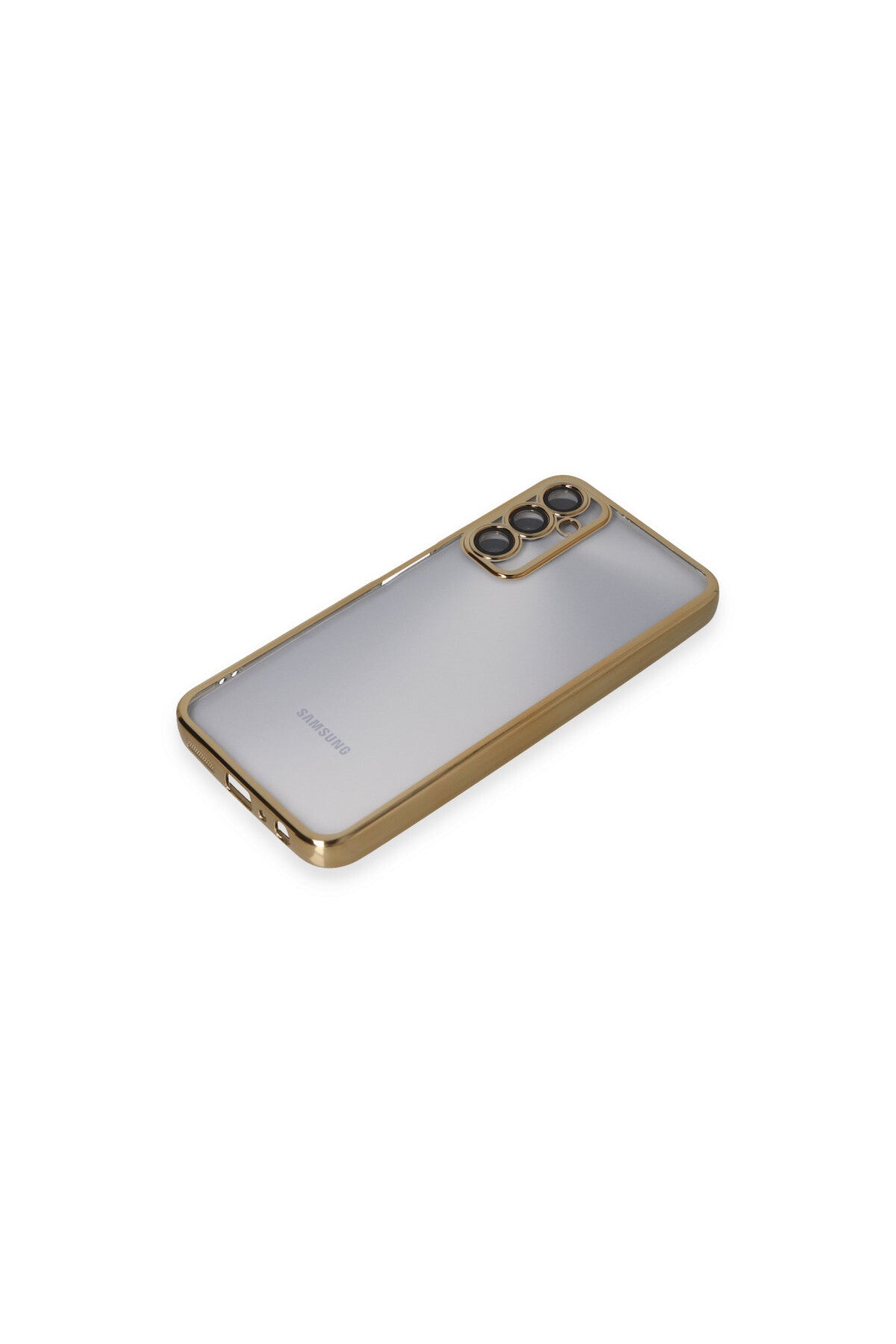 Samsung Galaxy A05S Uyumlu Kılıf Lensli Silikon - Gold