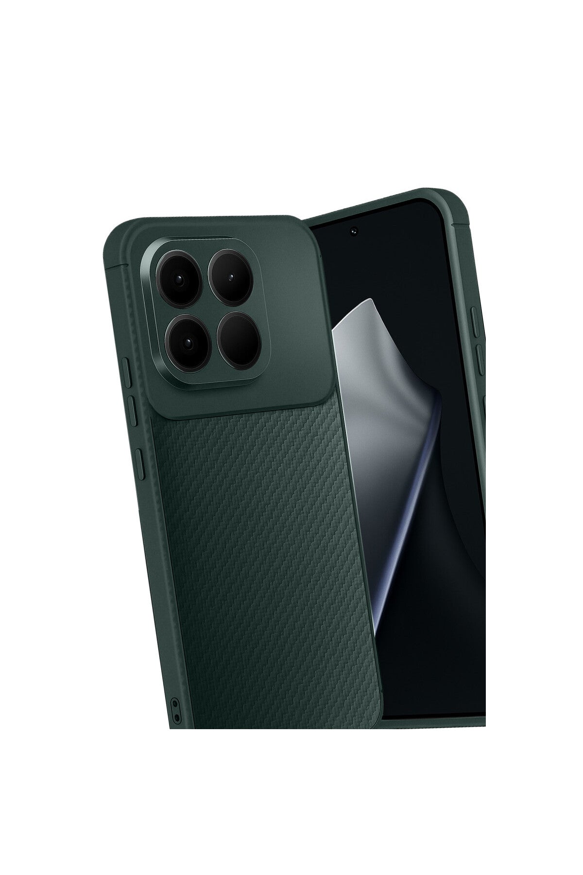 Xiaomi Mi 15T Uyumlu Auto Focus Karbon Kapak - Koyu Yeşil