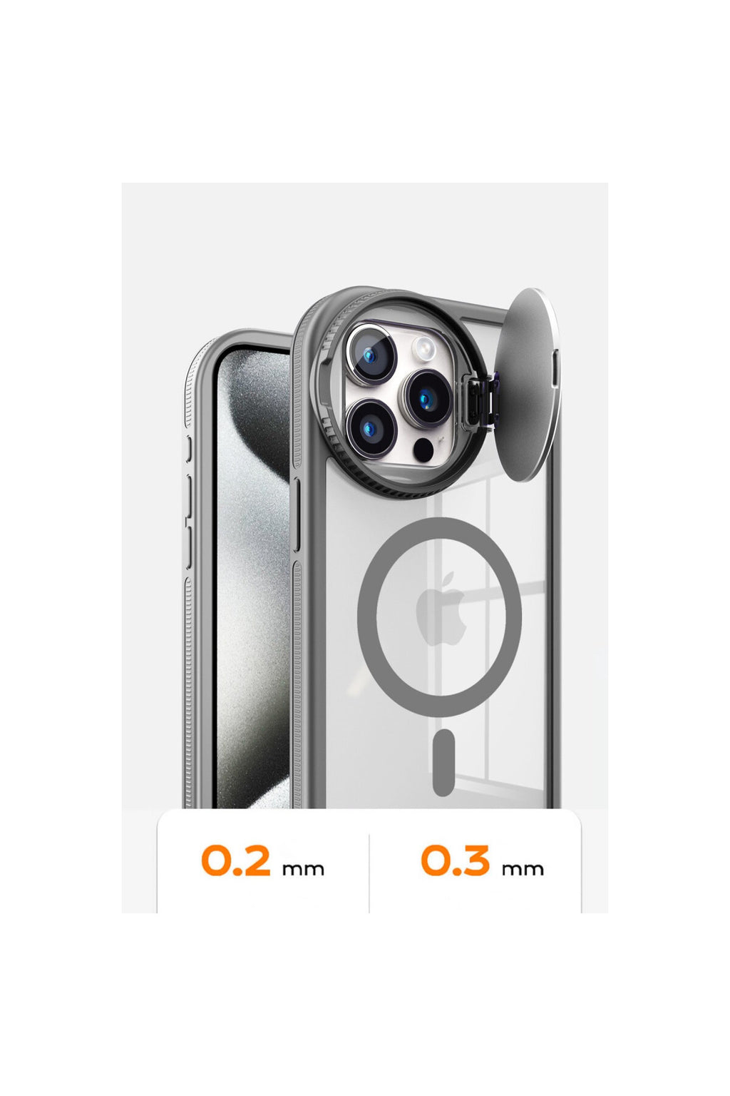 Apple iPhone 14 Pro Max Uyumlu Kılıf Teleskop Lens Magsafe Silikon Kapak - Derin Mor
