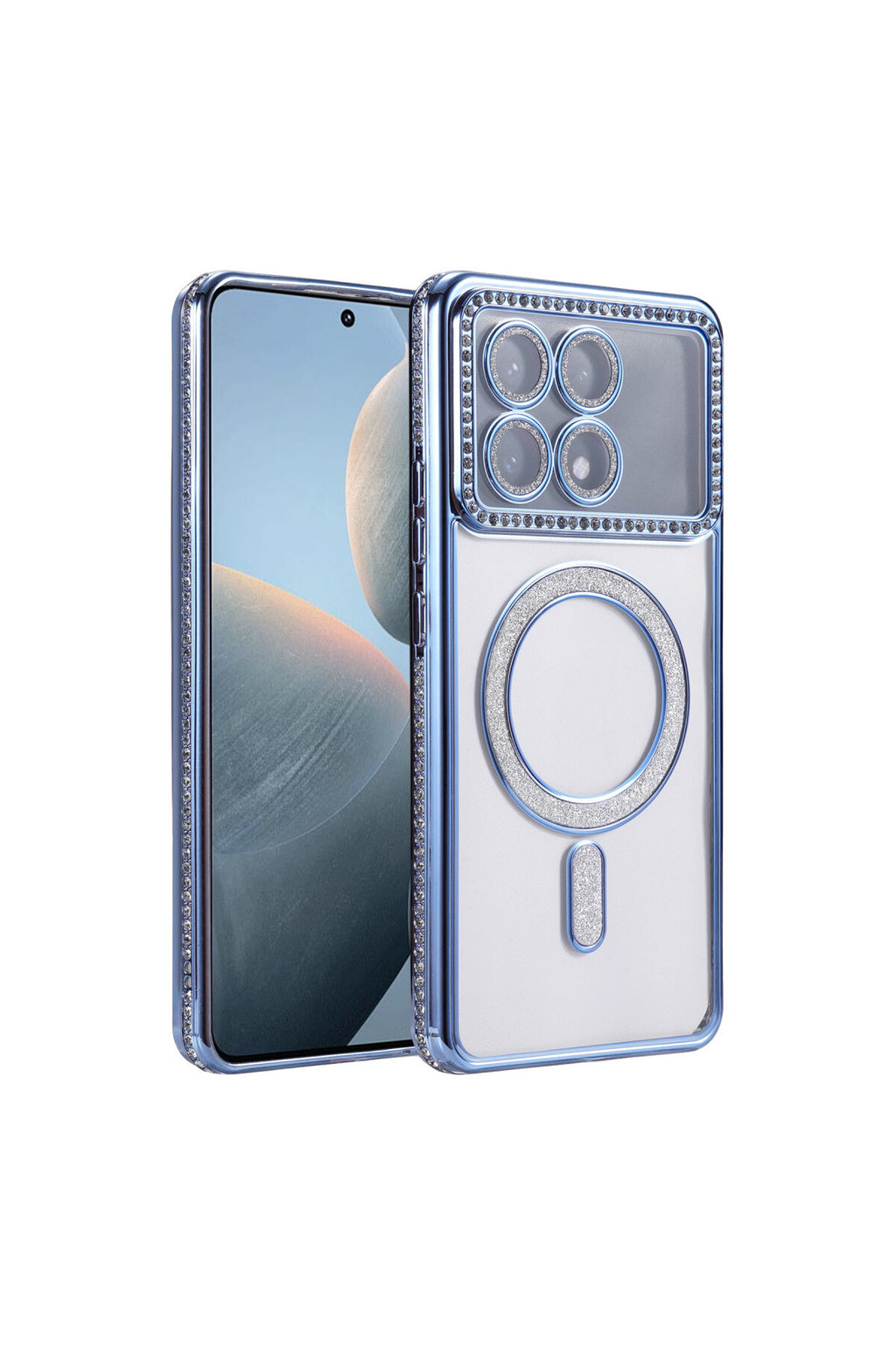 Xiaomi Poco X6 Pro Uyumlu Joke Simli Magneticsafe Kılıf - Mavi