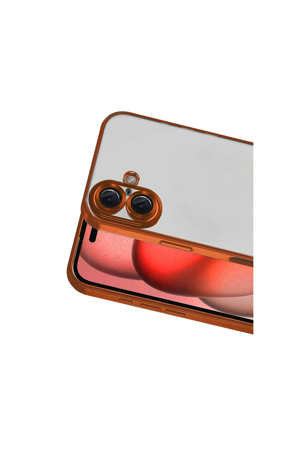 Apple iPhone 17 Uyumlu Lensli Silikon - Turuncu