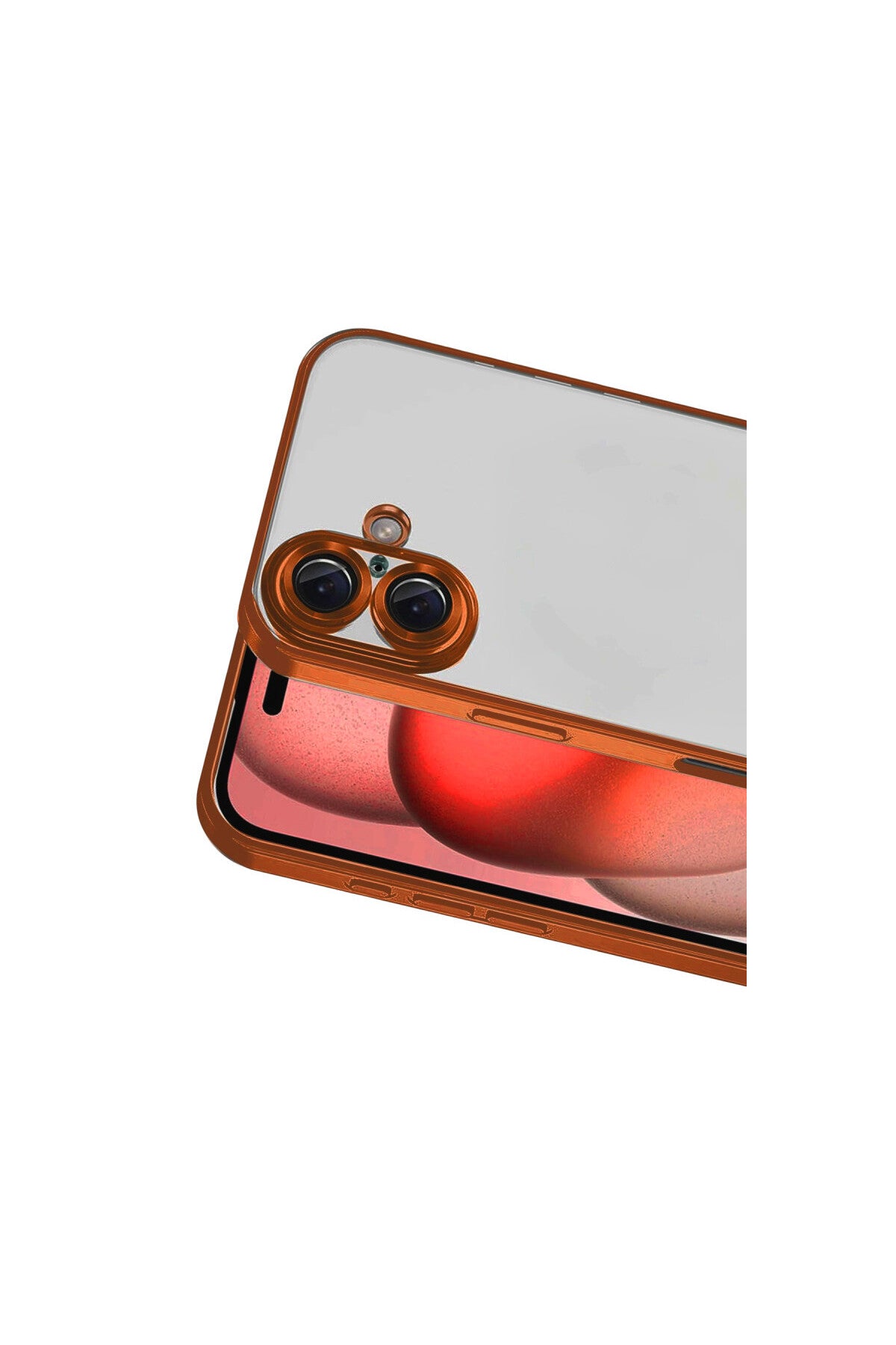 Apple iPhone 17 Uyumlu Lensli Silikon - Turuncu