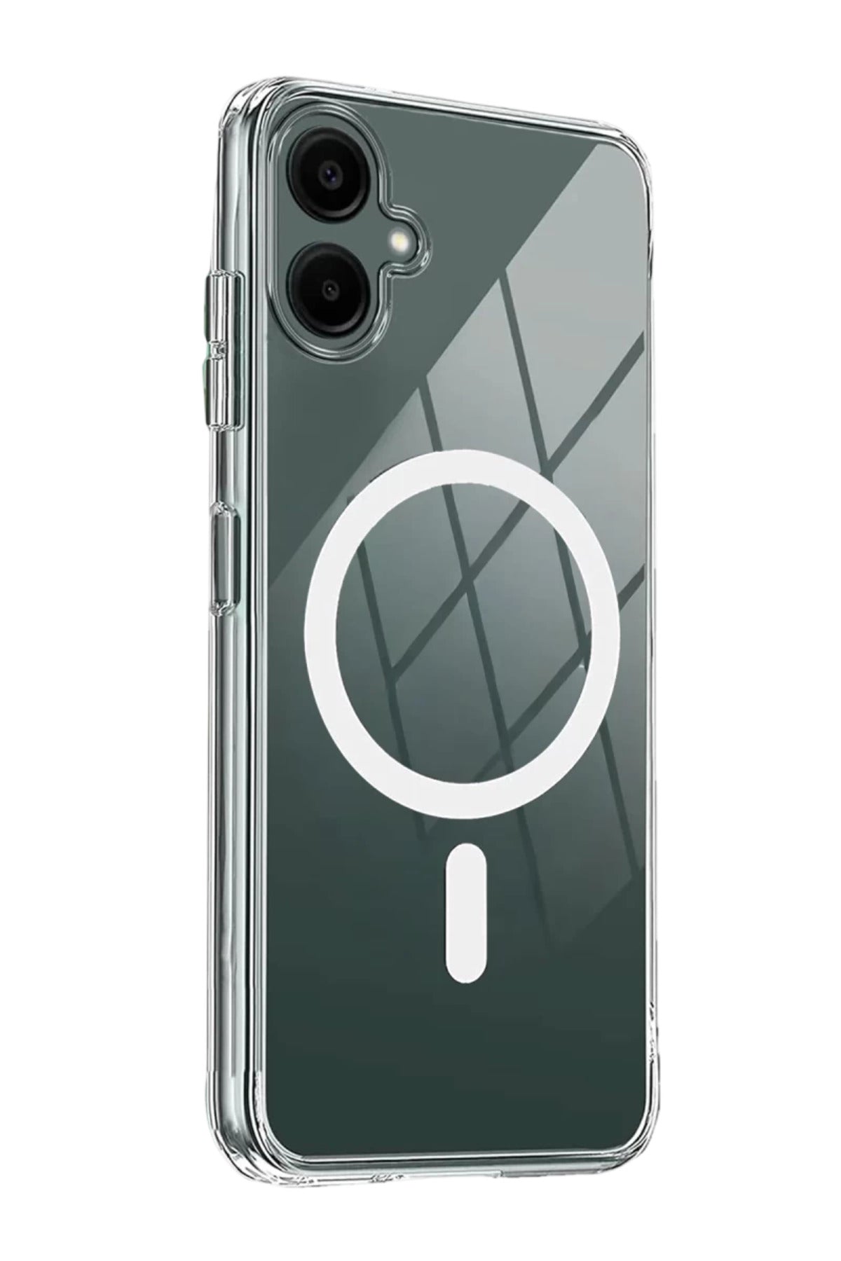 Samsung Galaxy A06 Uyumlu Combo Sert Şeffaf Magsafe Kapak - Şeffaf