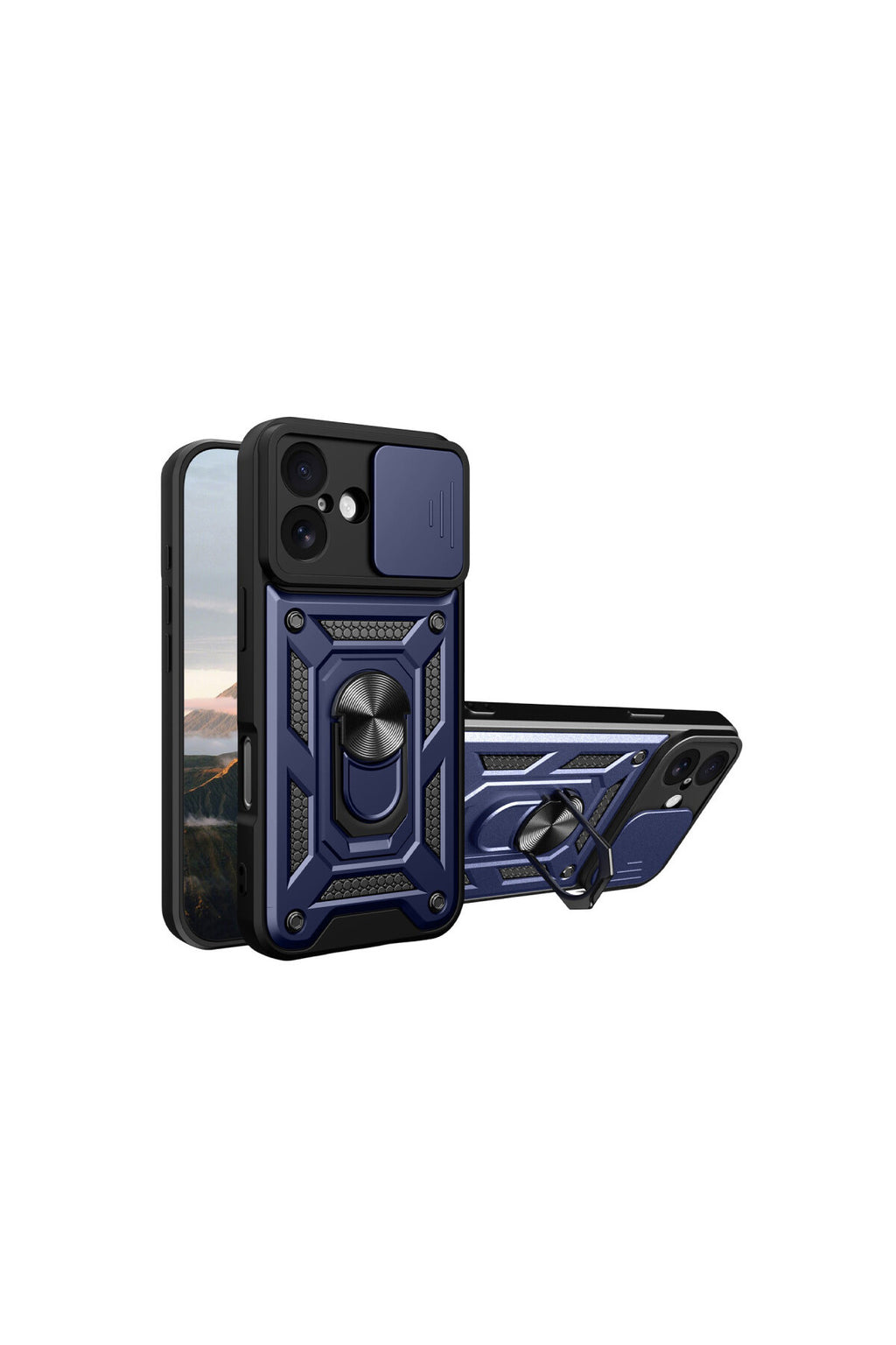 Apple iPhone 17 Uyumlu Pars Lens Yüzüklü Silikon - Lacivert