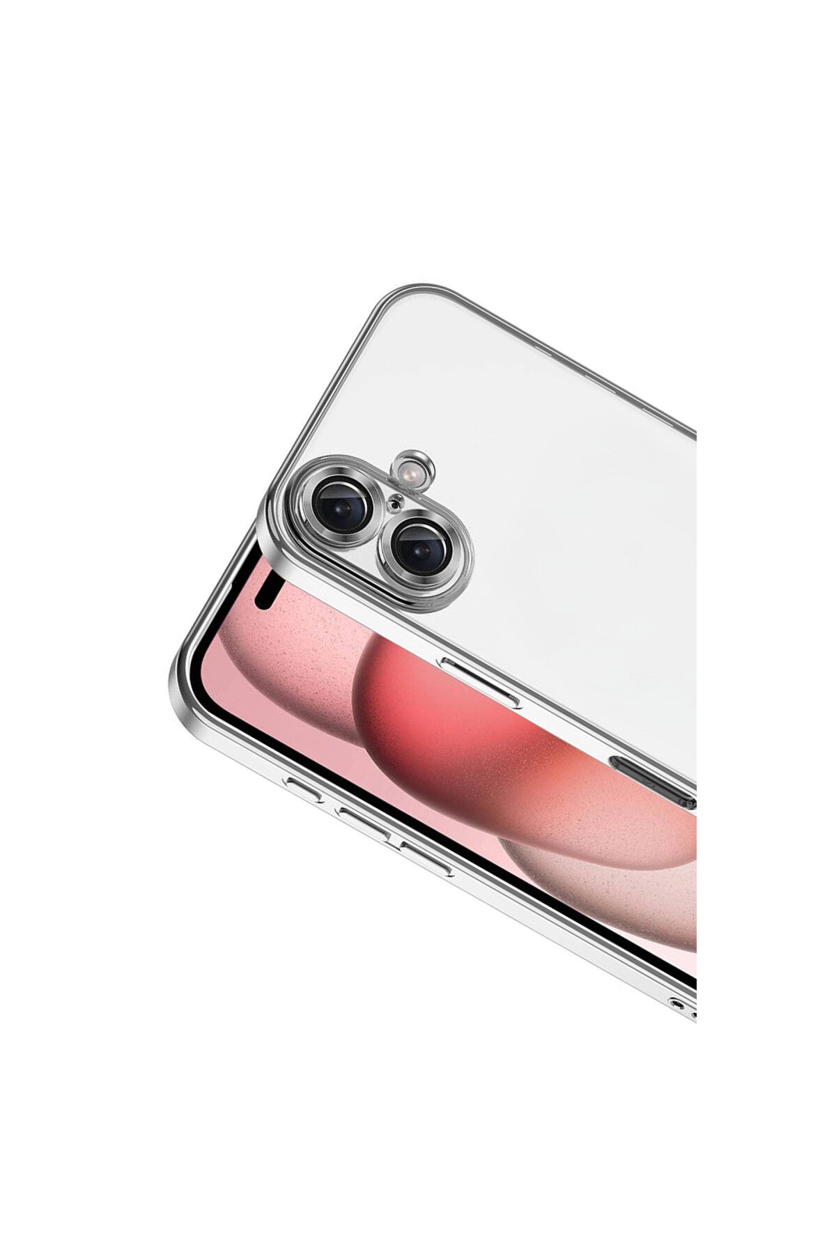 Apple iPhone 17 Uyumlu Lensli Silikon - Gümüş