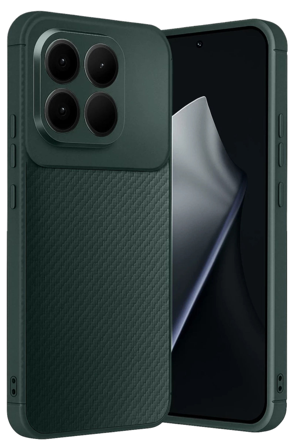 Xiaomi Mi 15T Uyumlu Auto Focus Karbon Kapak - Koyu Yeşil