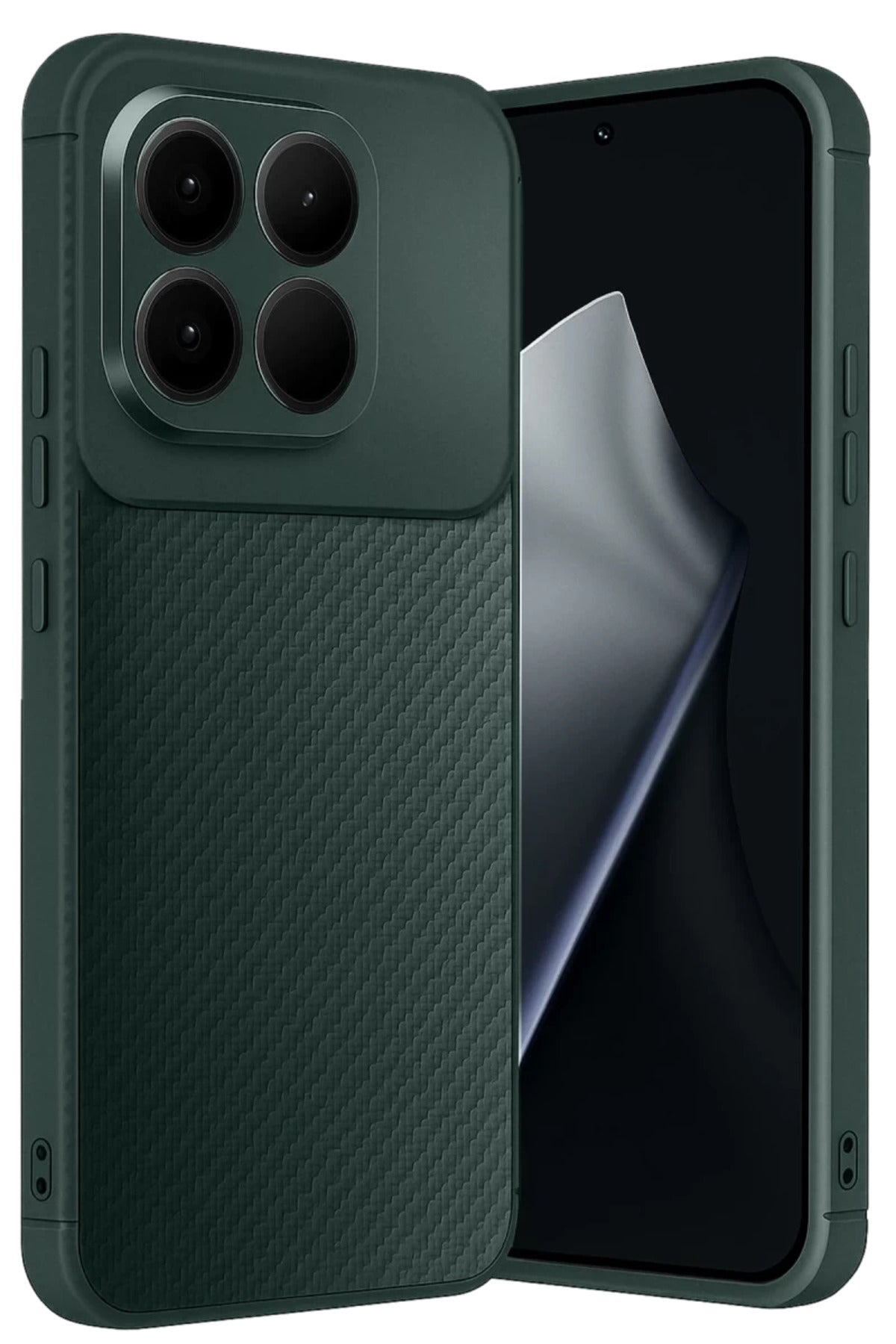 Xiaomi Mi 15T Uyumlu Auto Focus Karbon Kapak - Koyu Yeşil