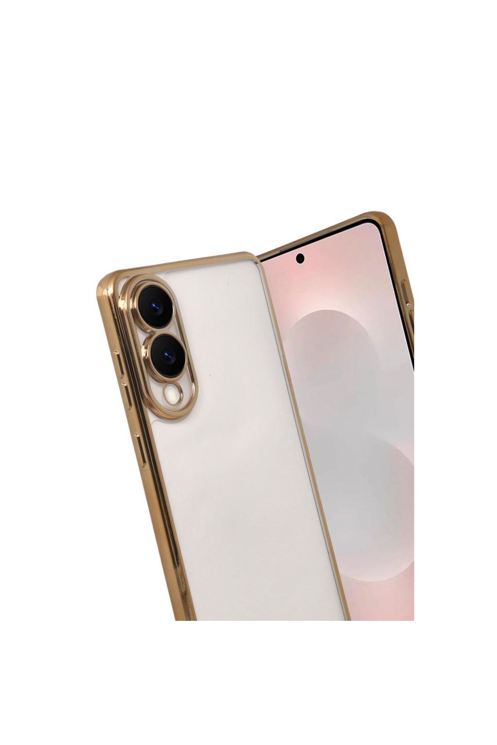 Samsung Galaxy S25 Uyumlu Edge Lensli Silikon - Gold