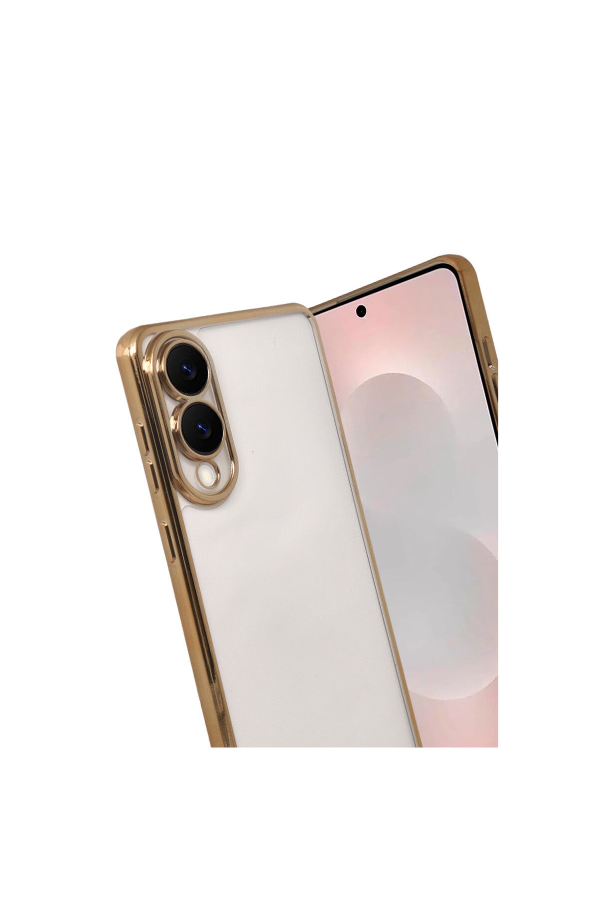 Samsung Galaxy S25 Uyumlu Edge Lensli Silikon - Gold